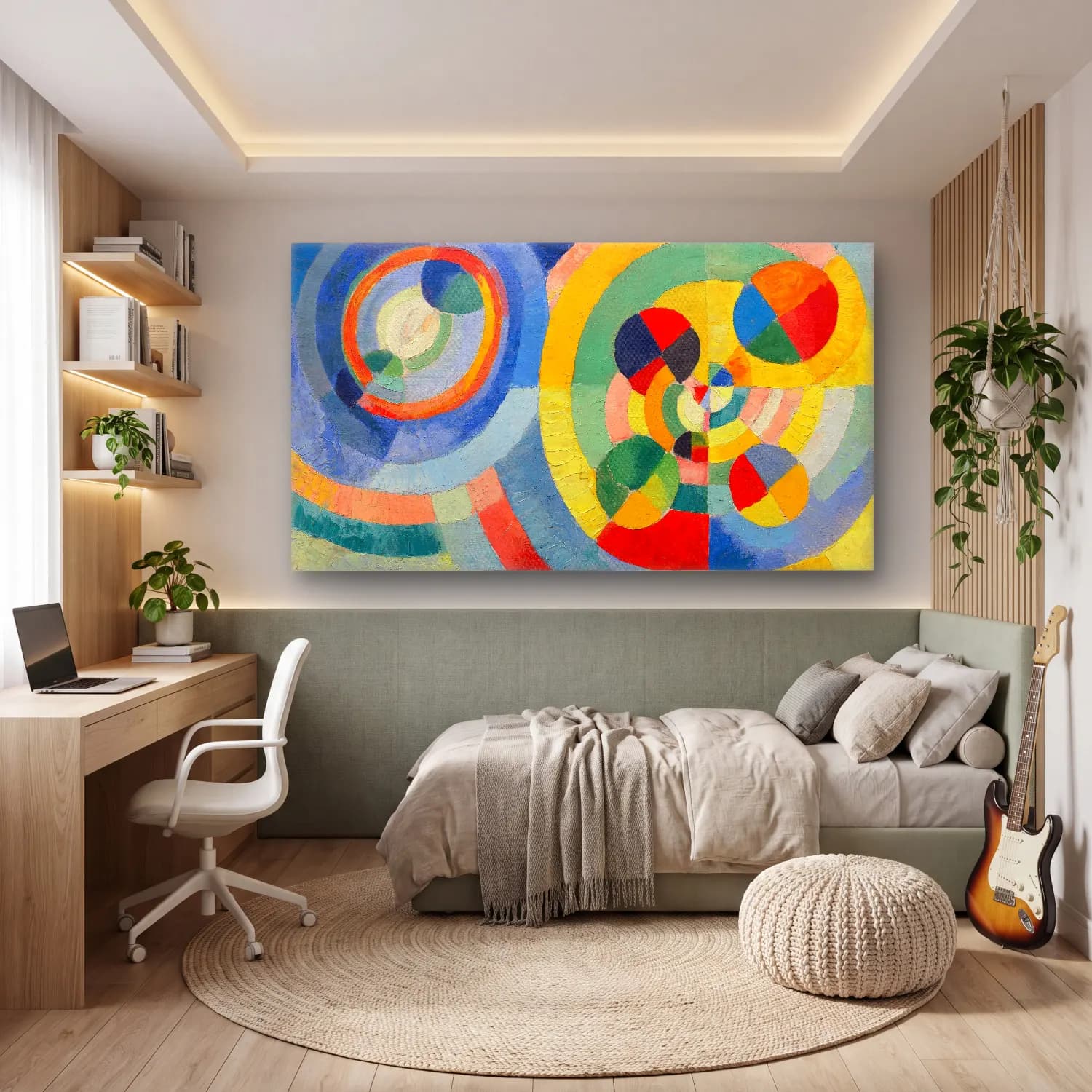 Robert Delaunay – Circular Forms – Yeşil Tonlar cam tablo — genç odasında