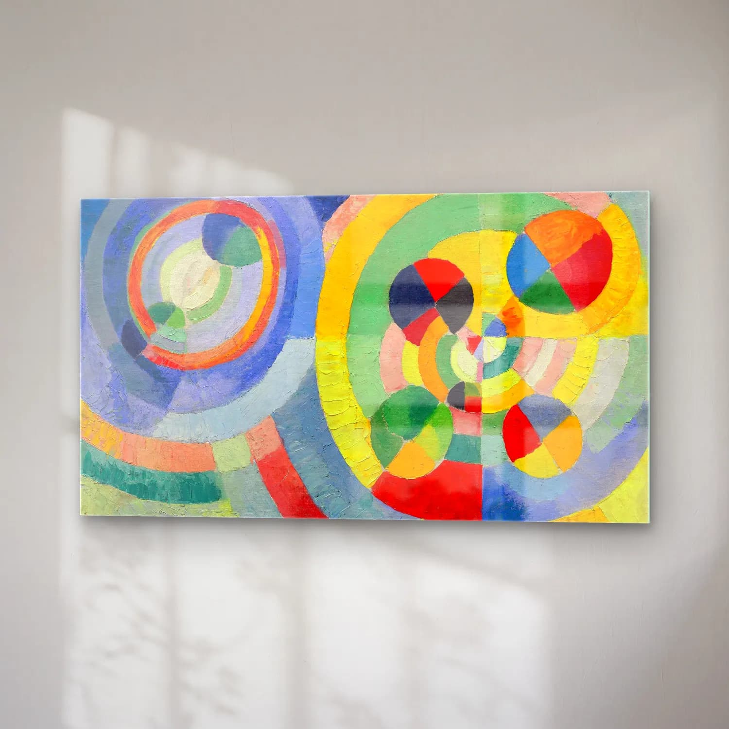 Robert Delaunay – Circular Forms – Yeşil Tonlar cam tablo — sağ açıdan görünüm