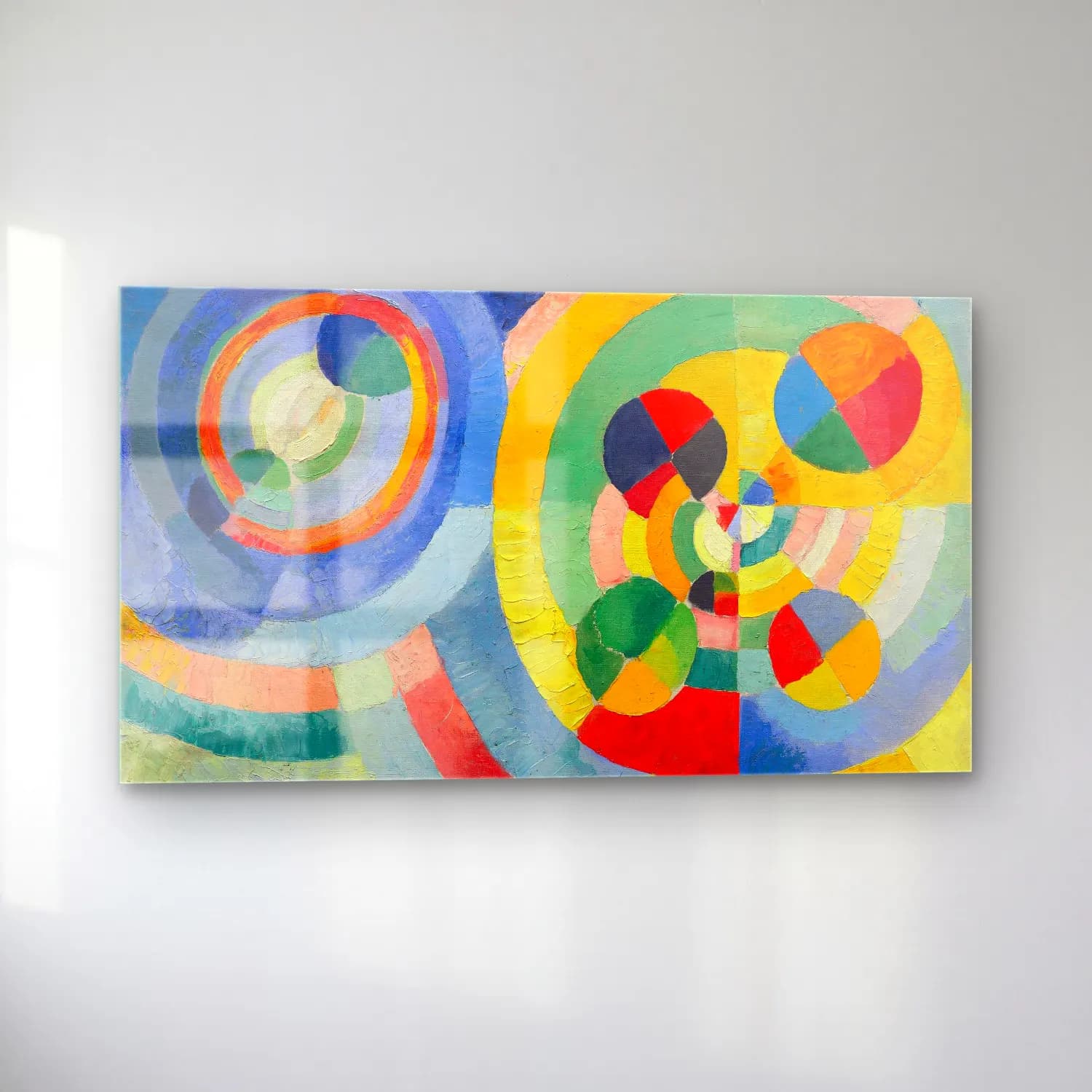 Robert Delaunay – Circular Forms – Yeşil Tonlar cam tablo — sol açıdan görünüm
