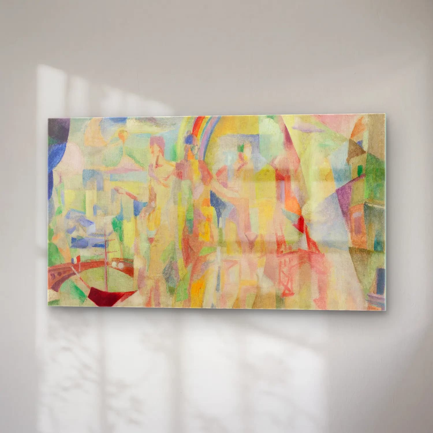 Robert Delaunay – La Ville De Paris, Esquisse – Bej Tonlar cam tablo — sağ açıdan görünüm