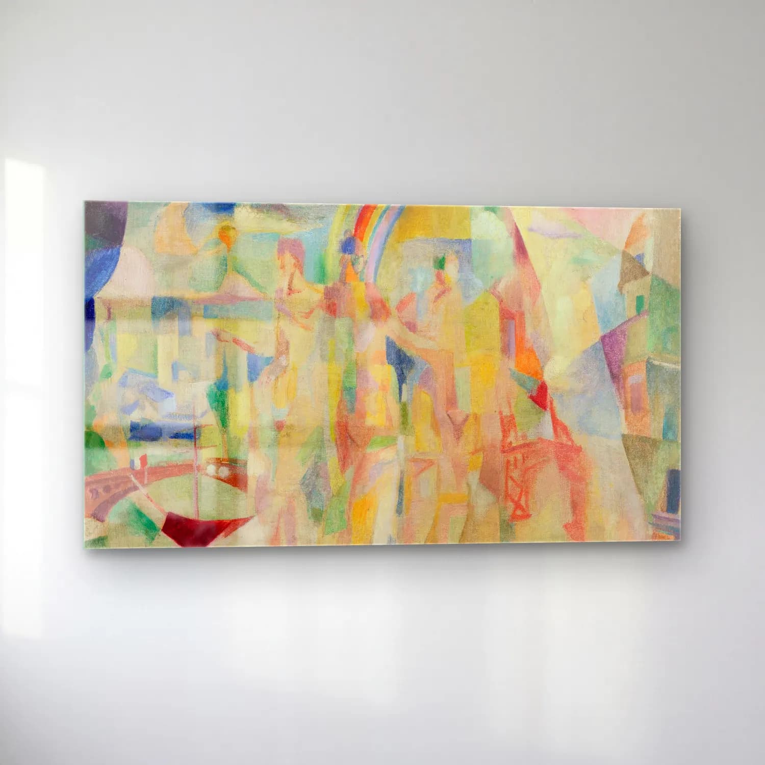 Robert Delaunay – La Ville De Paris, Esquisse – Bej Tonlar cam tablo — sol açıdan görünüm