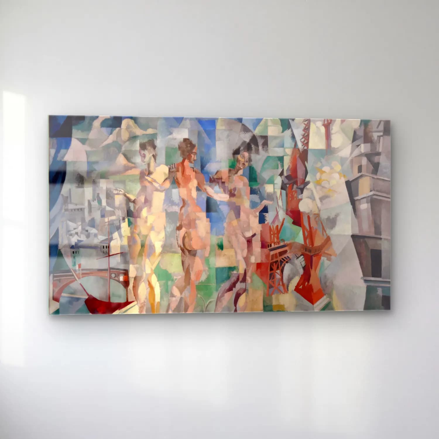 Robert Delaunay – La Ville de Paris – Bej Tonlar cam tablo — sol açıdan görünüm