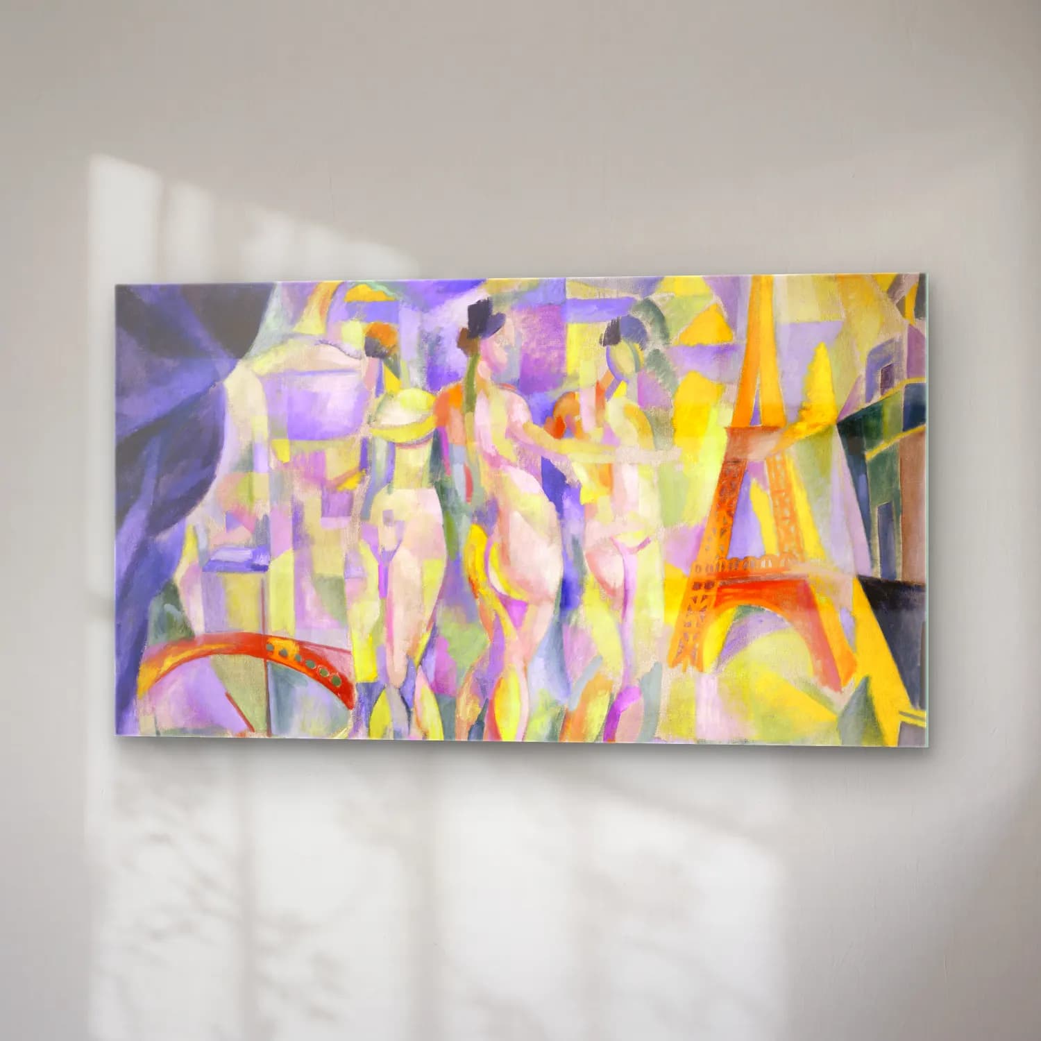 Robert Delaunay – La ville de Paris – Sarı Tonlar cam tablo — sağ açıdan görünüm