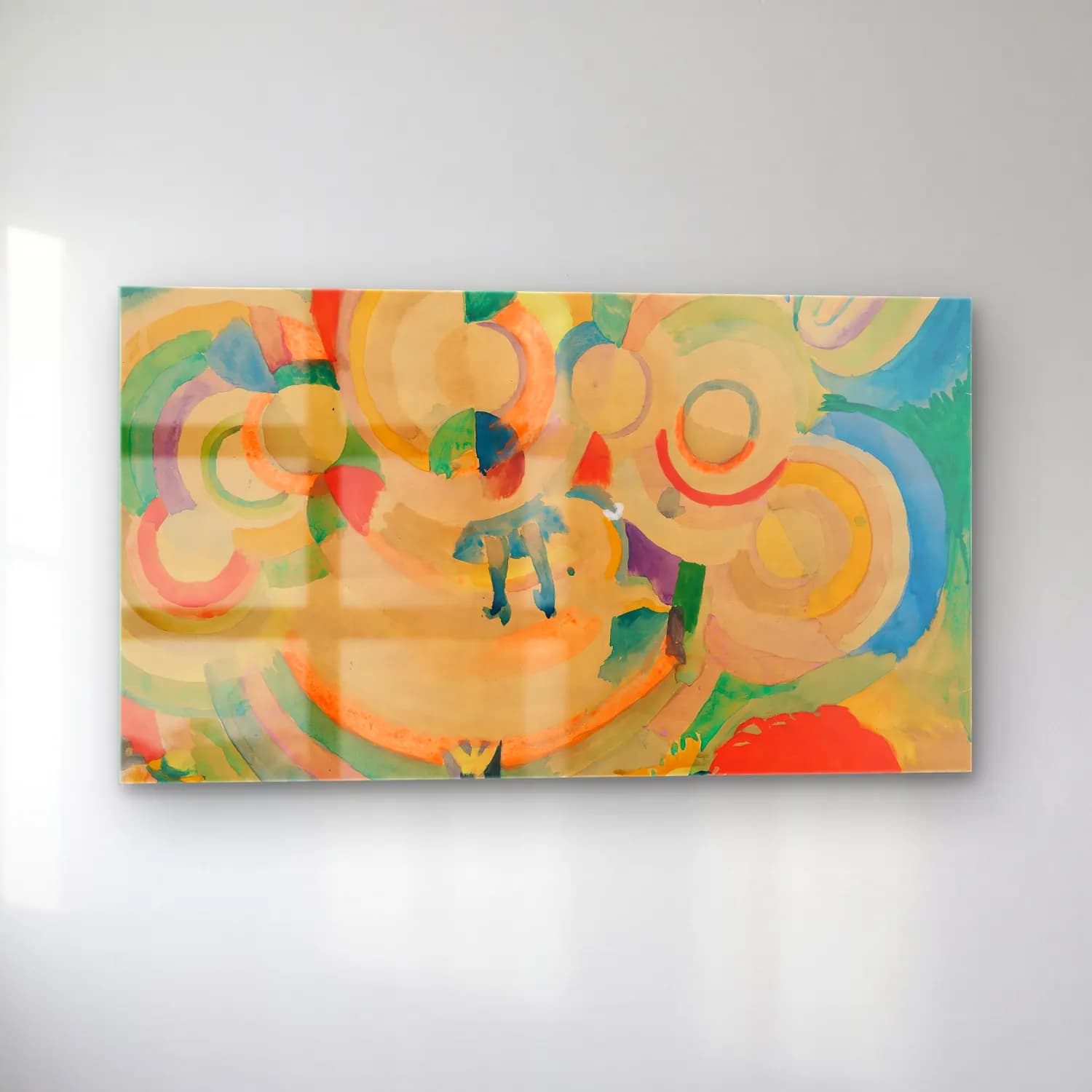 Robert Delaunay – Manège de cochons – Turuncu Tonlar cam tablo — sol açıdan görünüm