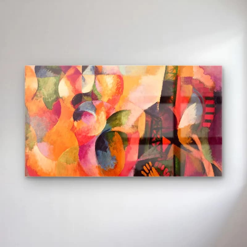 Robert Delaunay – Soleil, tour, aéroplane (Sun, Tower, Airplane) cam tablo — Robert Delaunay – Soleil, tour, aéroplane (Sun, Tower, Airplane) — modern soyut soyut formlar