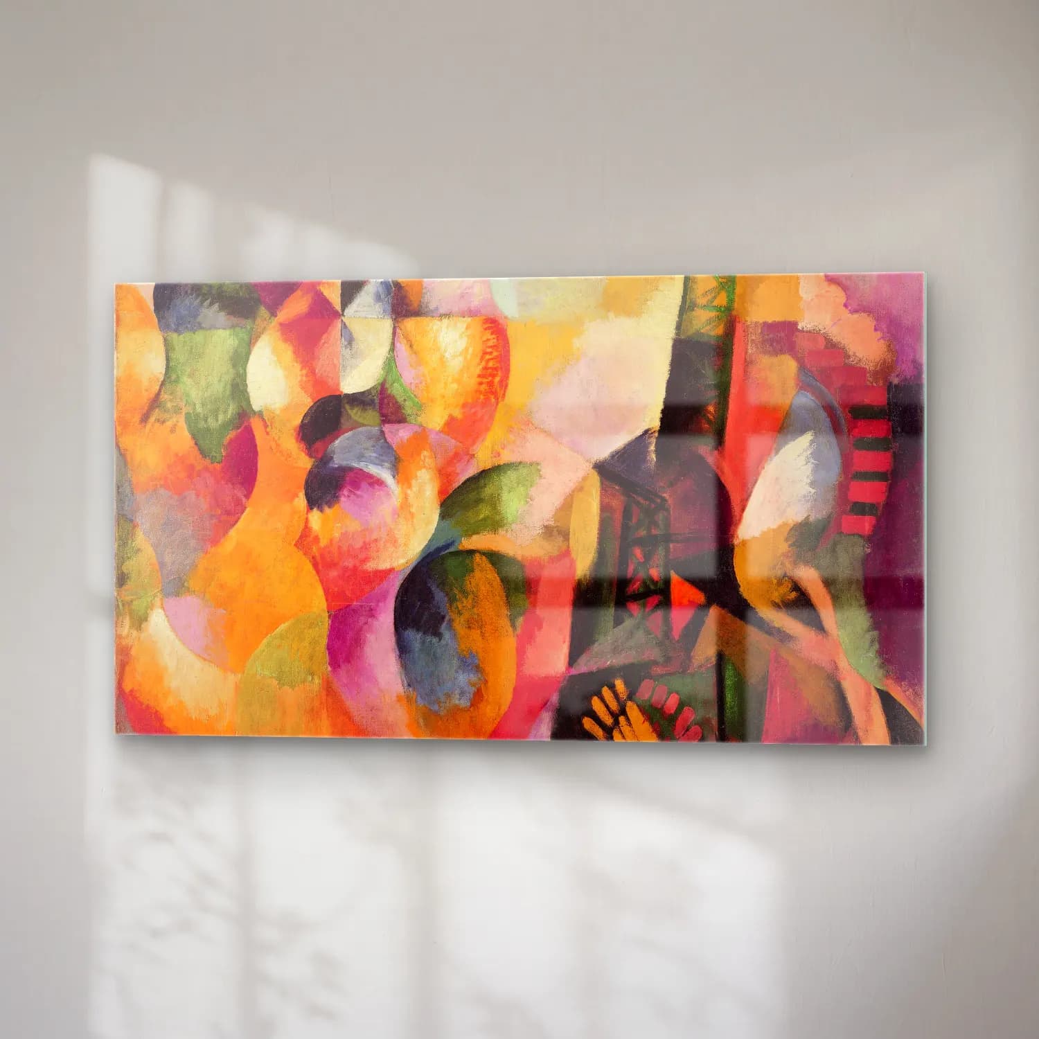 Robert Delaunay – Soleil, tour, aéroplane (Sun, Tower, Airplane) cam tablo — sağ açıdan görünüm