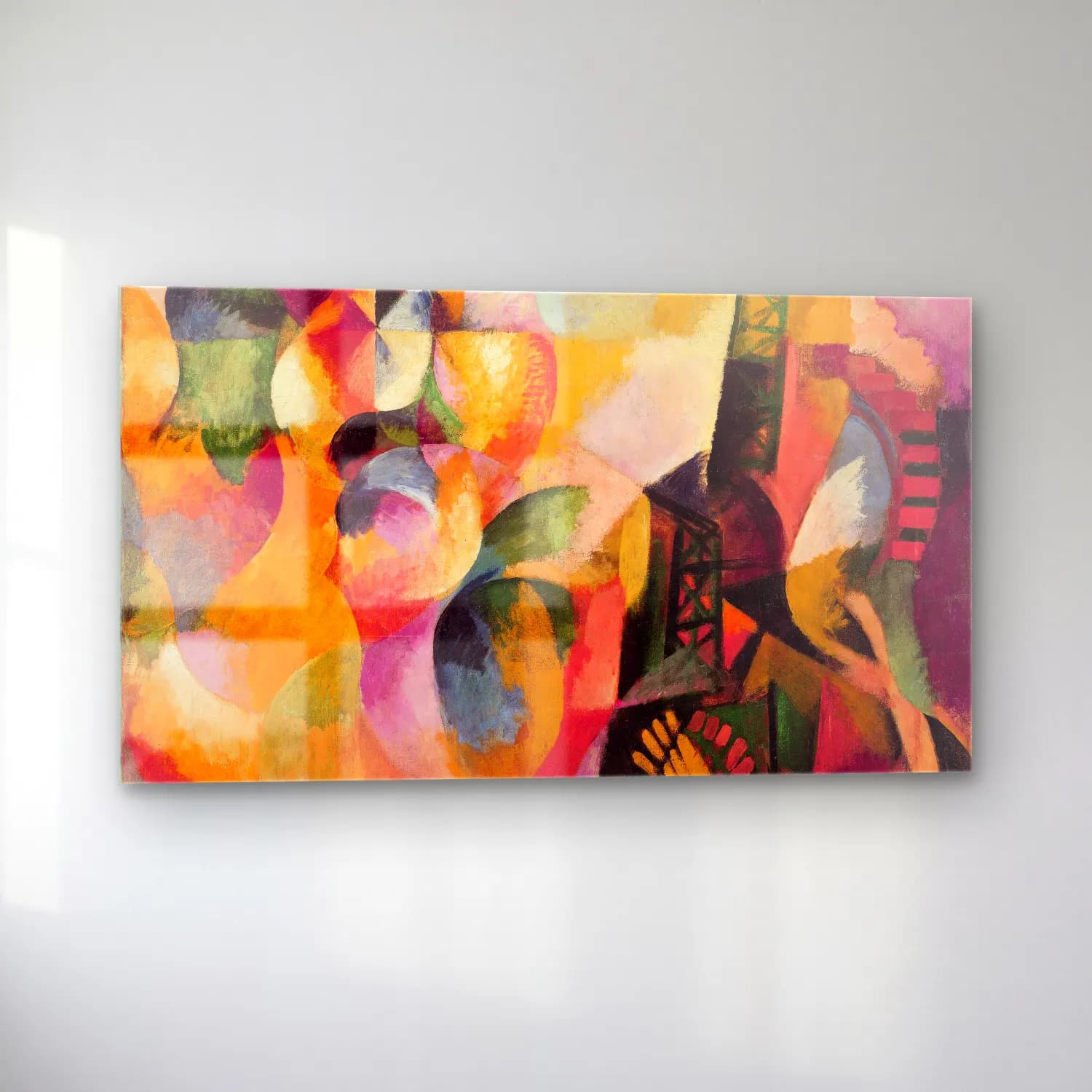 Robert Delaunay – Soleil, tour, aéroplane (Sun, Tower, Airplane) cam tablo — sol açıdan görünüm