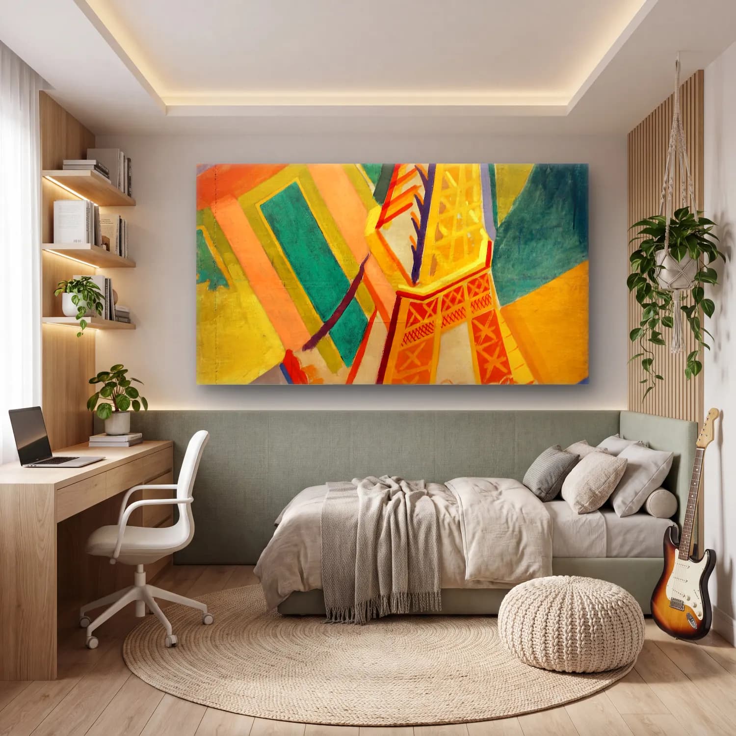 Robert Delaunay – Tour Eiffel – Sarı Tonlar cam tablo — genç odasında
