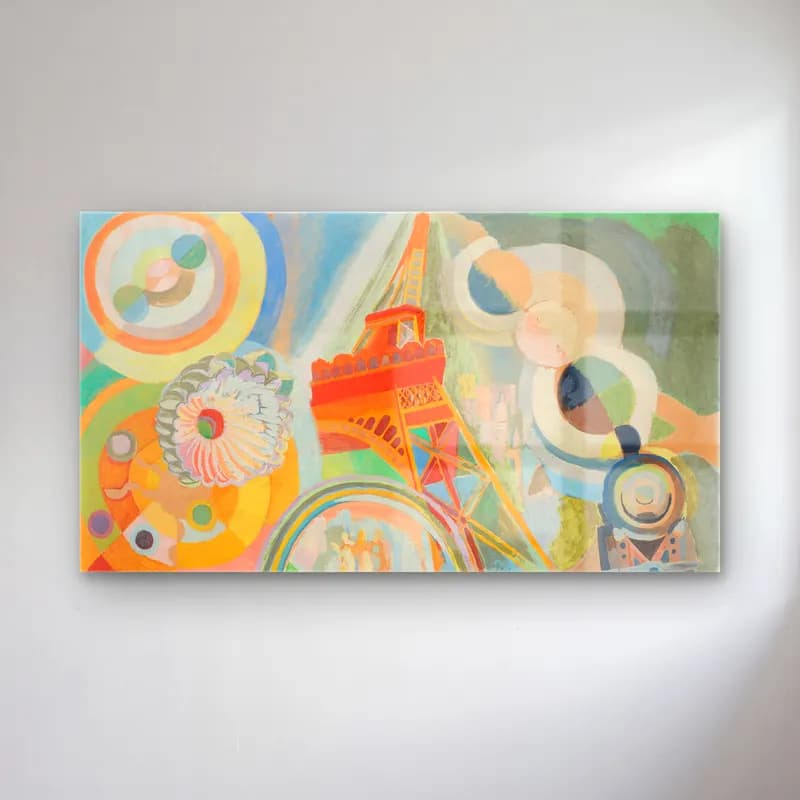 Robert Delaunay – Étude pour ‘Air, fer et eau’ – Pastel Tonlar cam tablo — Robert Delaunay – Étude pour ‘Air, fer et eau’ – Pastel Tonlar — modern soyut paris ve eyfel kulesi