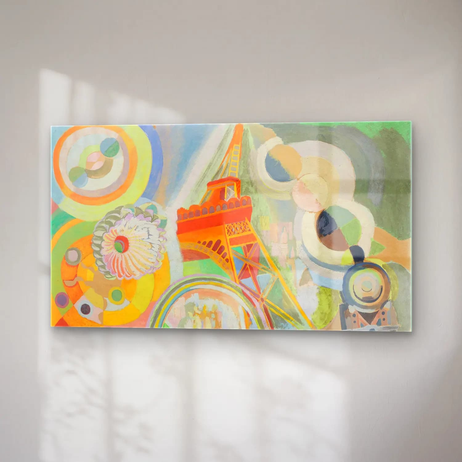 Robert Delaunay – Étude pour ‘Air, fer et eau’ – Pastel Tonlar cam tablo — sağ açıdan görünüm