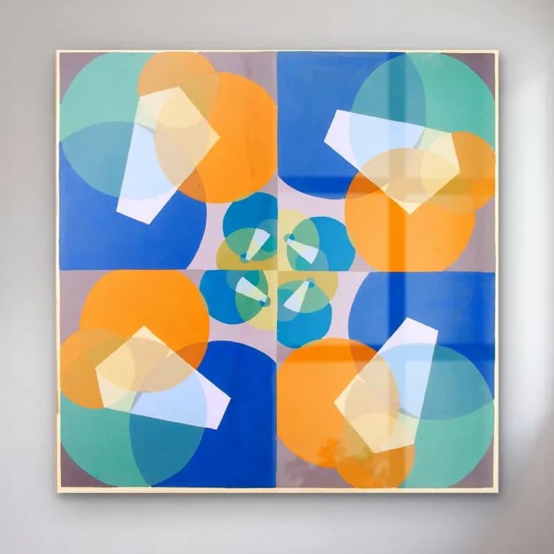 Joseph Schillinger – Geometrik Daireler cam tablo — Joseph Schillinger – Geometrik Daireler — modern soyut geometrik daireler