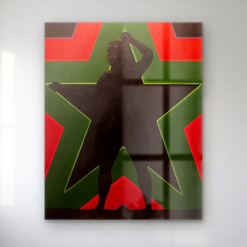 Kerry James Marshall – Figür Çalışması cam tablo — Kerry James Marshall – Figür Çalışması — yağlı boya figür çalışması