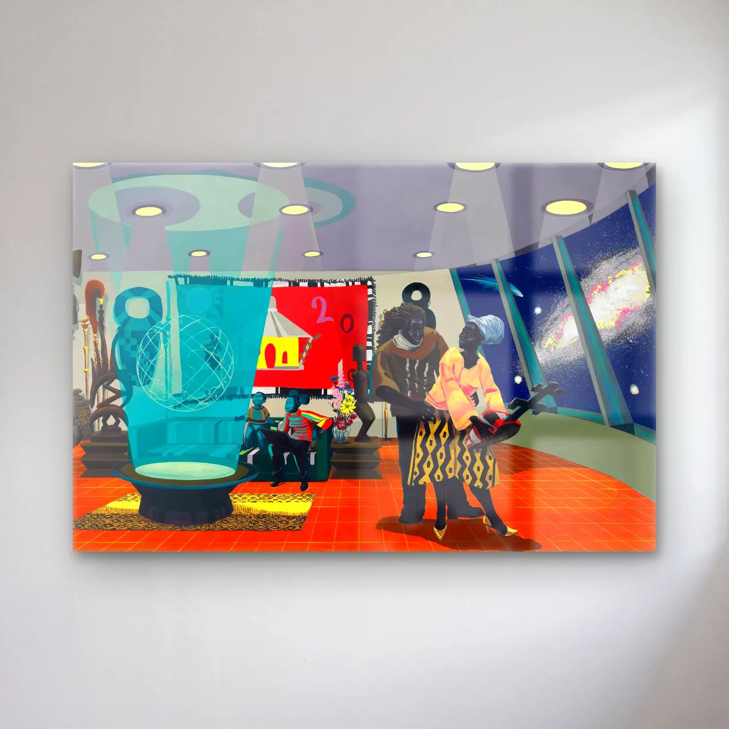 Kerry James Marshall – Gezegenler cam tablo — Kerry James Marshall – Gezegenler — modern soyut gezegenler