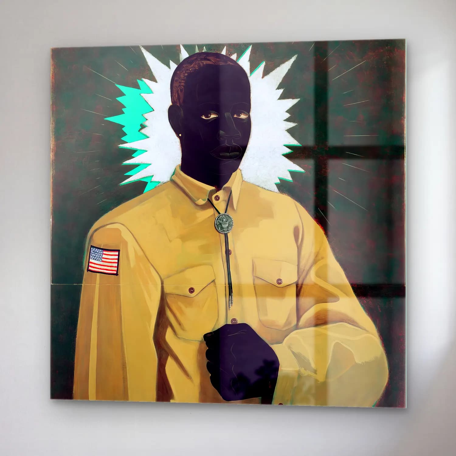 Kerry James Marshall – Erkek Portresi No. 7 cam tablo — sağ açıdan görünüm
