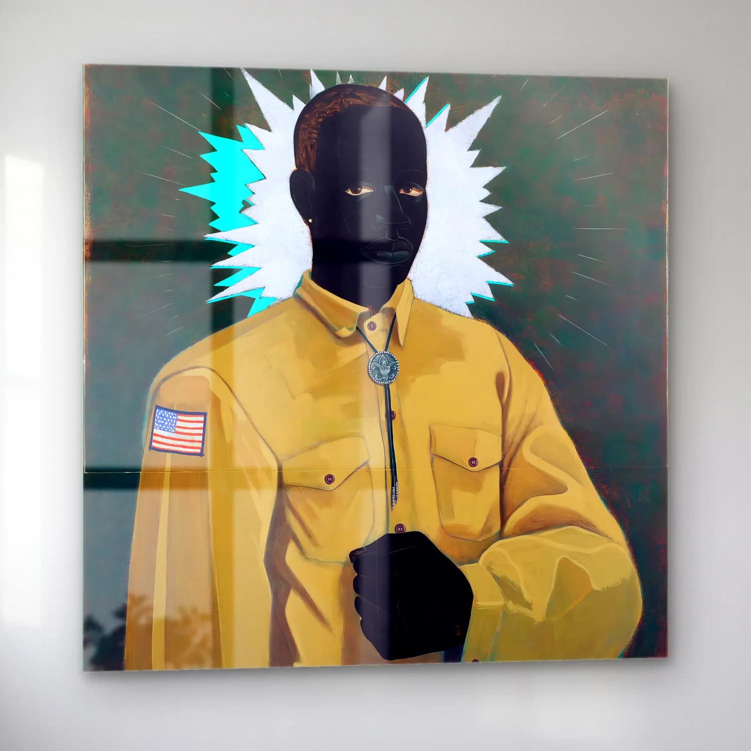 Kerry James Marshall – Erkek Portresi No. 7 cam tablo — sol açıdan görünüm