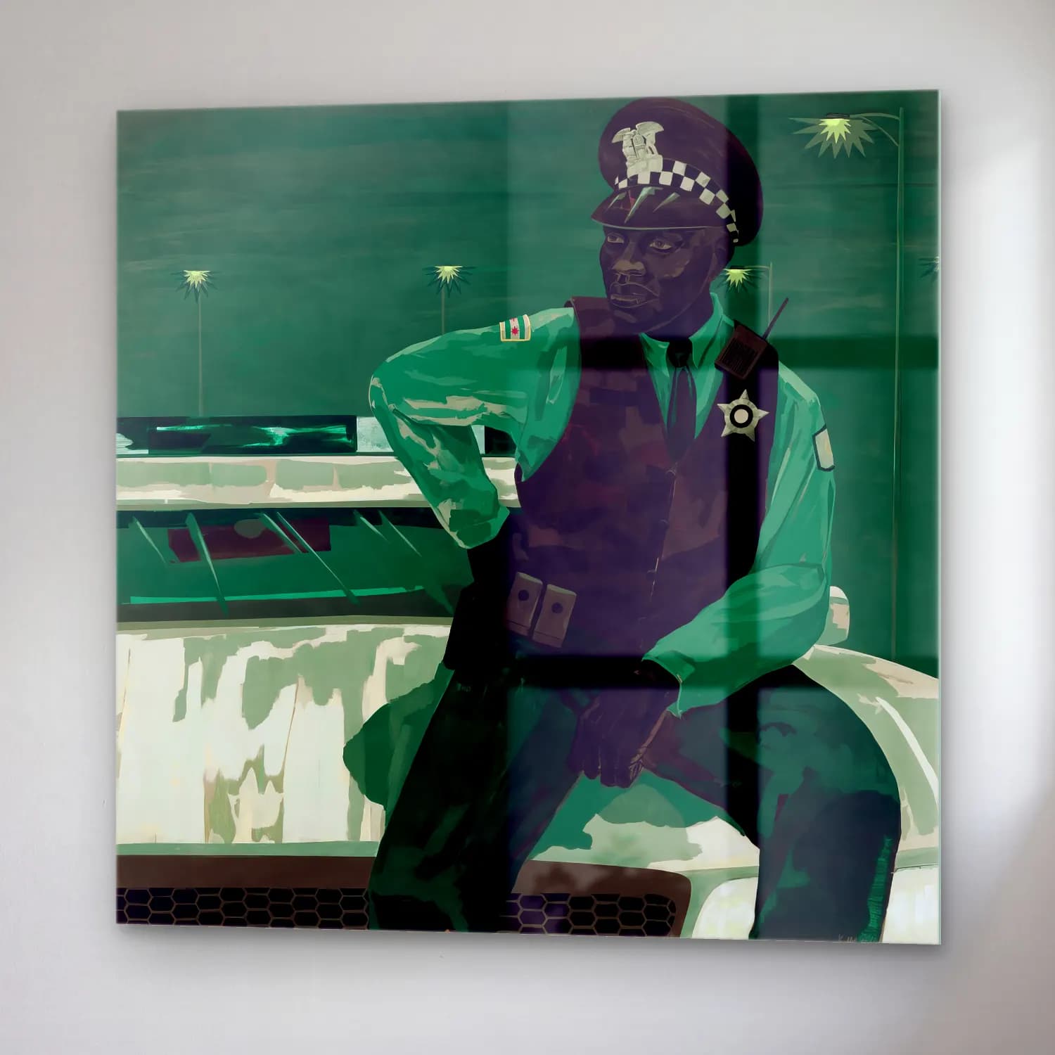Kerry James Marshall – Erkek Portresi No. 11 cam tablo — sağ açıdan görünüm
