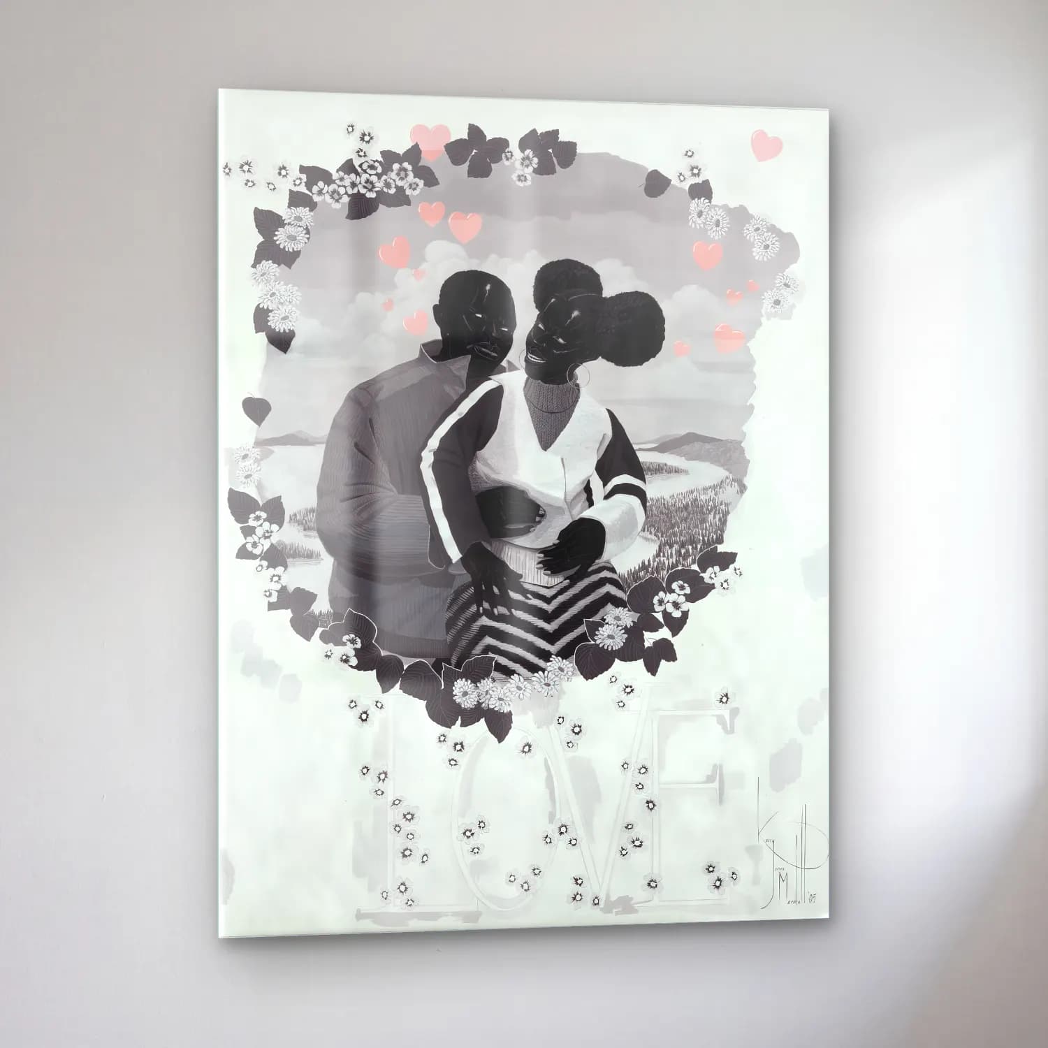 Kerry James Marshall – Aşıklar cam tablo — sol açıdan görünüm