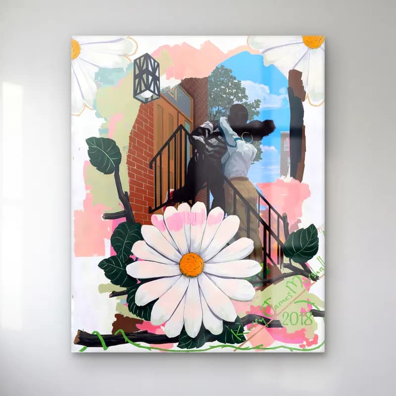 Kerry James Marshall – Aşıklar – Siyah Beyaz Tonlar cam tablo — Kerry James Marshall – Aşıklar – Siyah Beyaz Tonlar — pastel aşıklar