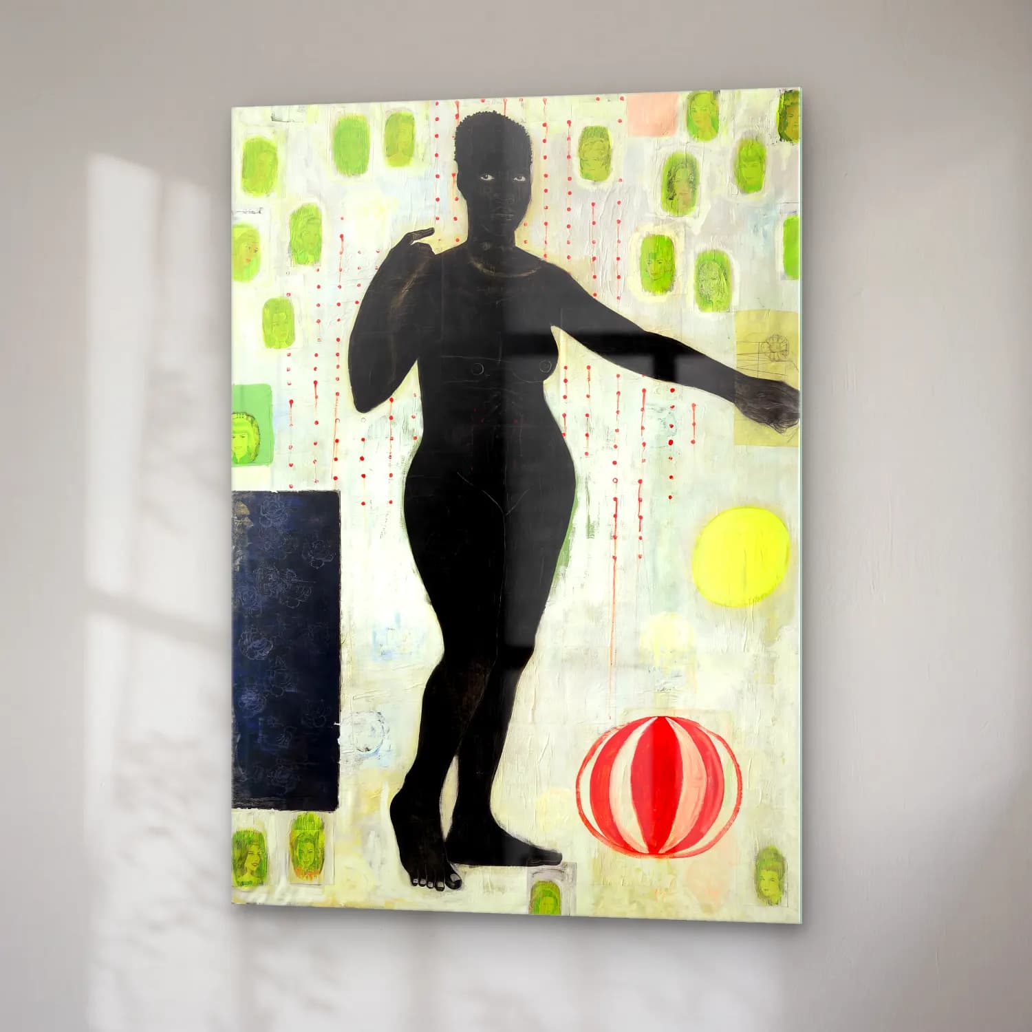 Kerry James Marshall – Figür Çalışması No. 5 cam tablo — sağ açıdan görünüm