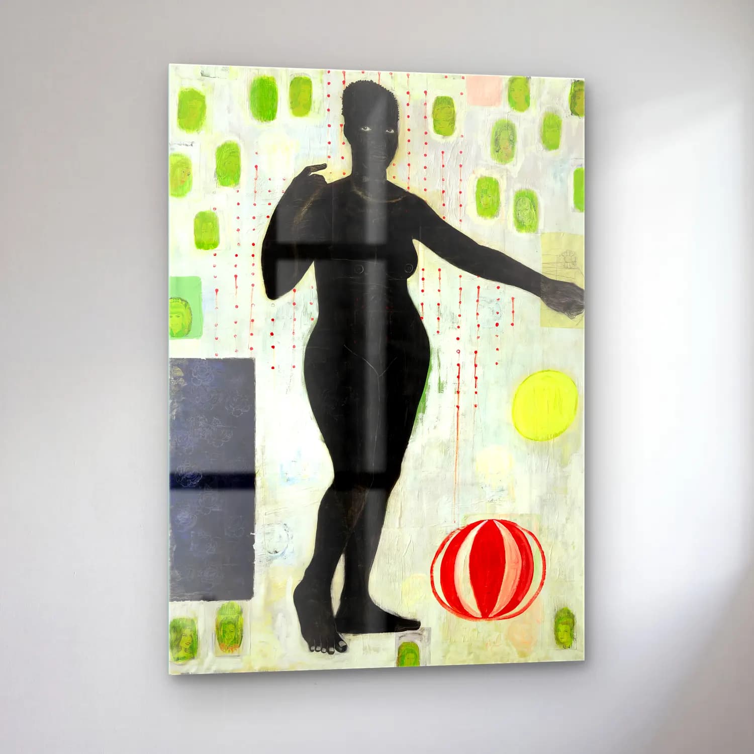 Kerry James Marshall – Figür Çalışması No. 5 cam tablo — sol açıdan görünüm