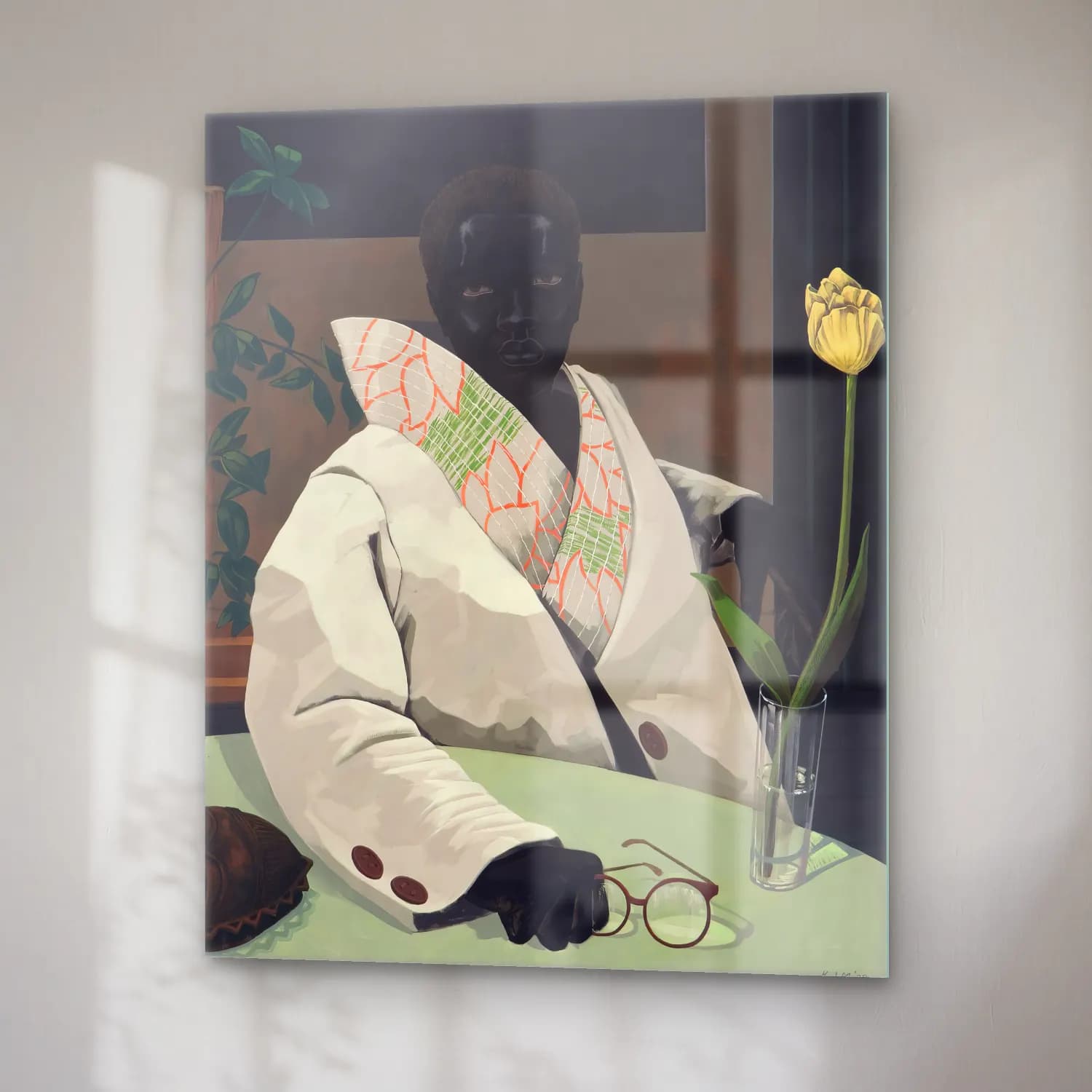 Kerry James Marshall – Erkek Portresi No. 6 cam tablo — sağ açıdan görünüm