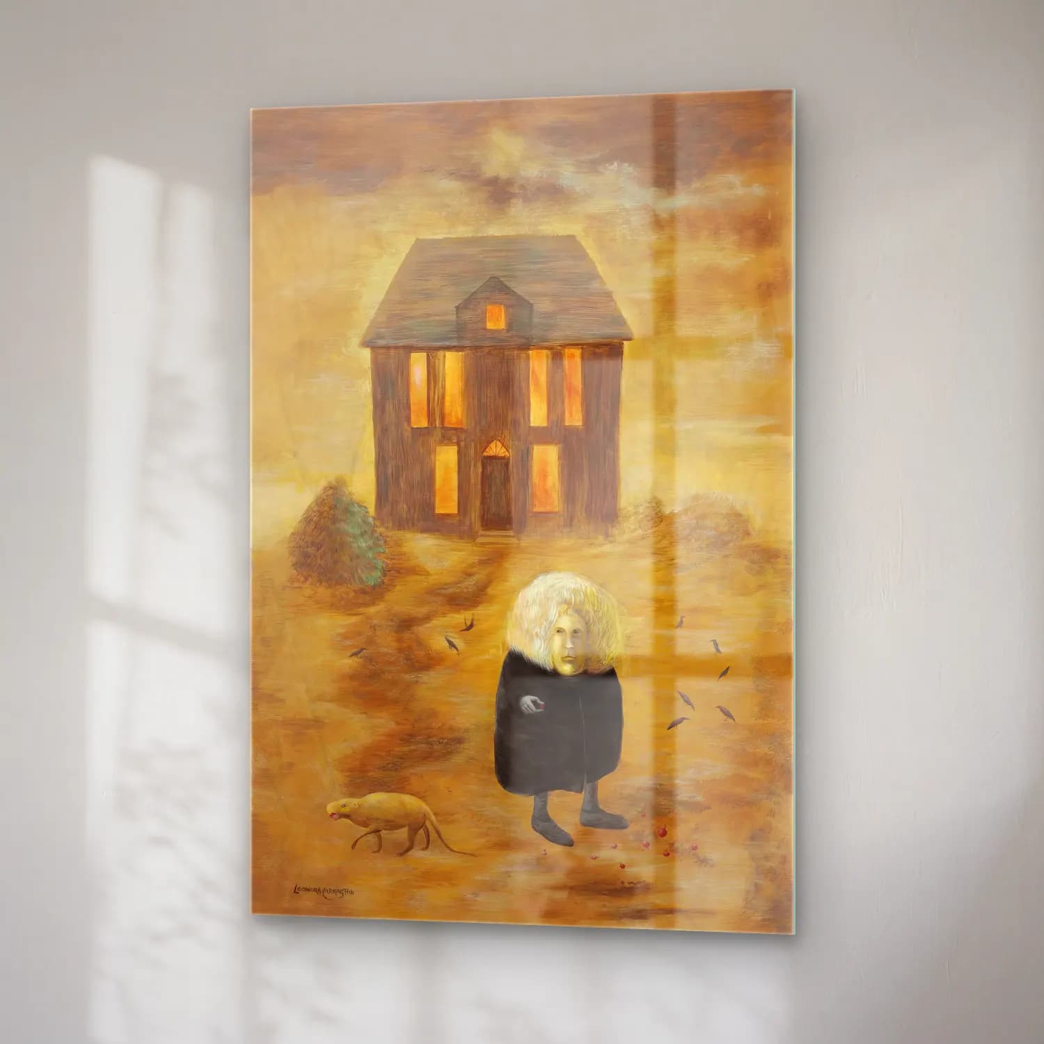 Leonora Carrington – Kır Evi cam tablo — sağ açıdan görünüm