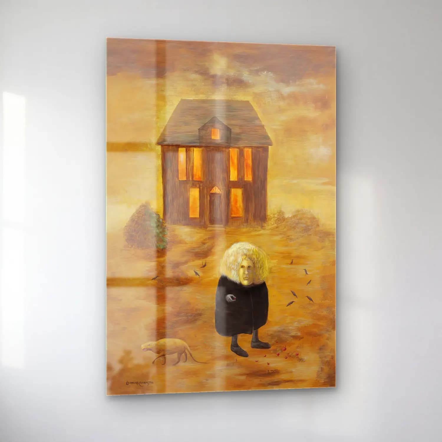 Leonora Carrington – Kır Evi cam tablo — sol açıdan görünüm