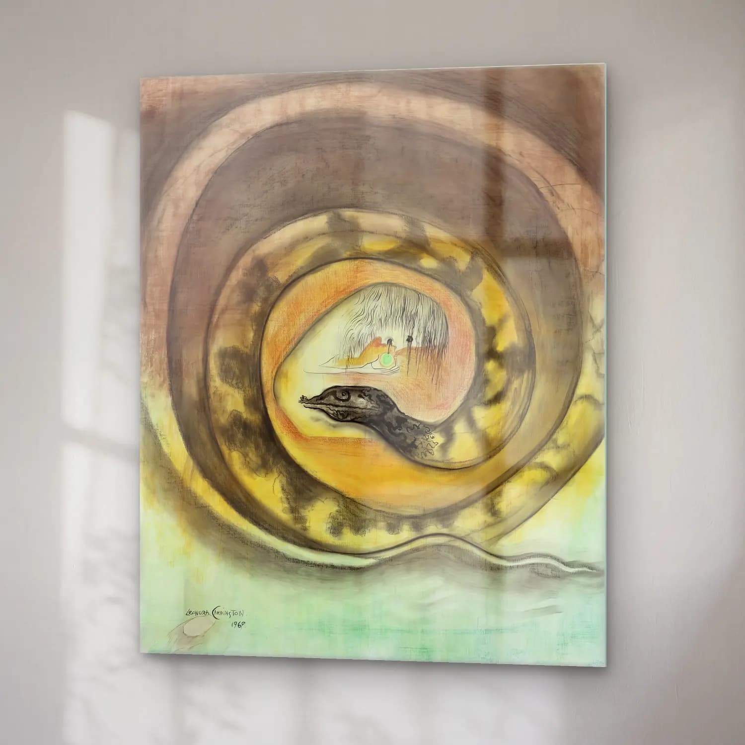 Leonora Carrington – Yılan cam tablo — sağ açıdan görünüm