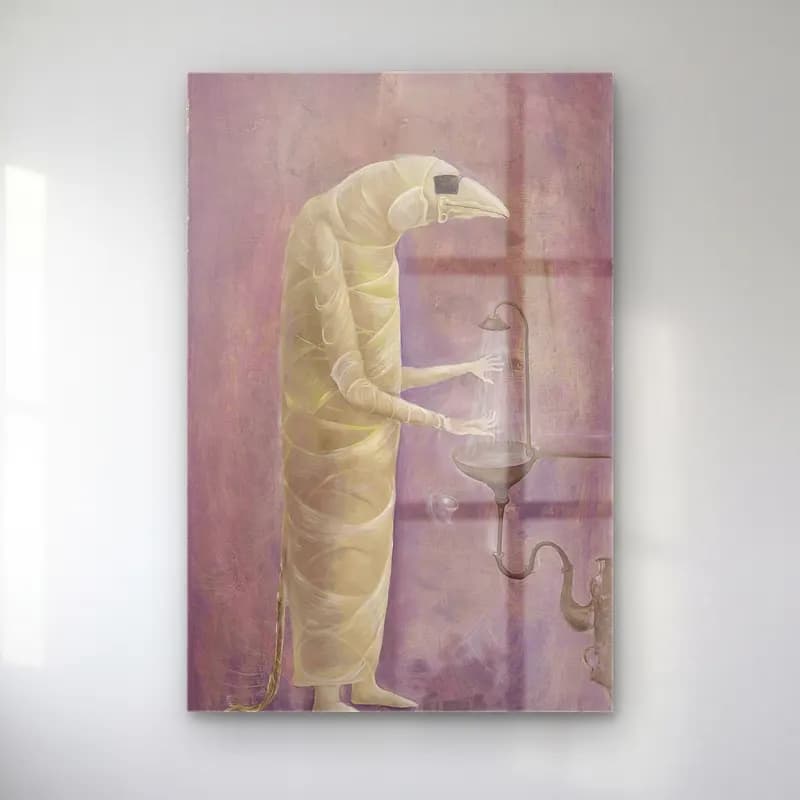 Leonora Carrington – Figür Çalışması cam tablo — Leonora Carrington – Figür Çalışması — yağlı boya figür çalışması