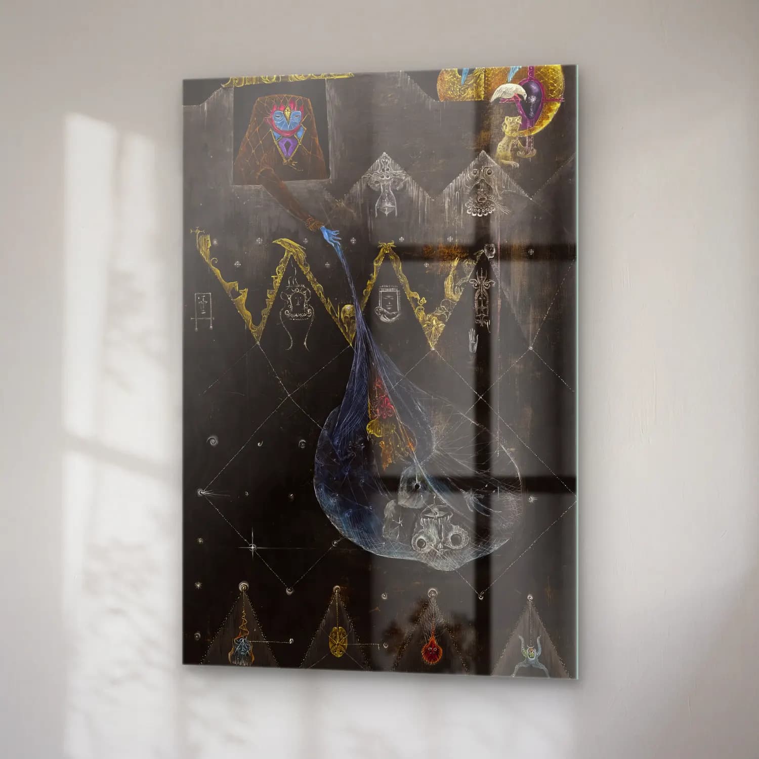 Leonora Carrington – Mitolojik Sahne No. 11 cam tablo — sağ açıdan görünüm