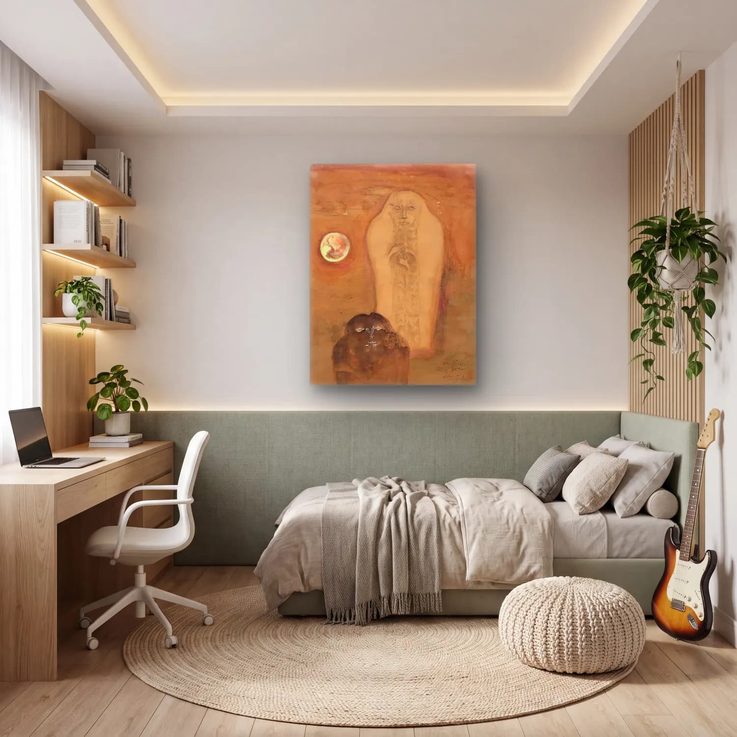 Leonora Carrington – Mitolojik Sahne No. 14 cam tablo — genç odasında