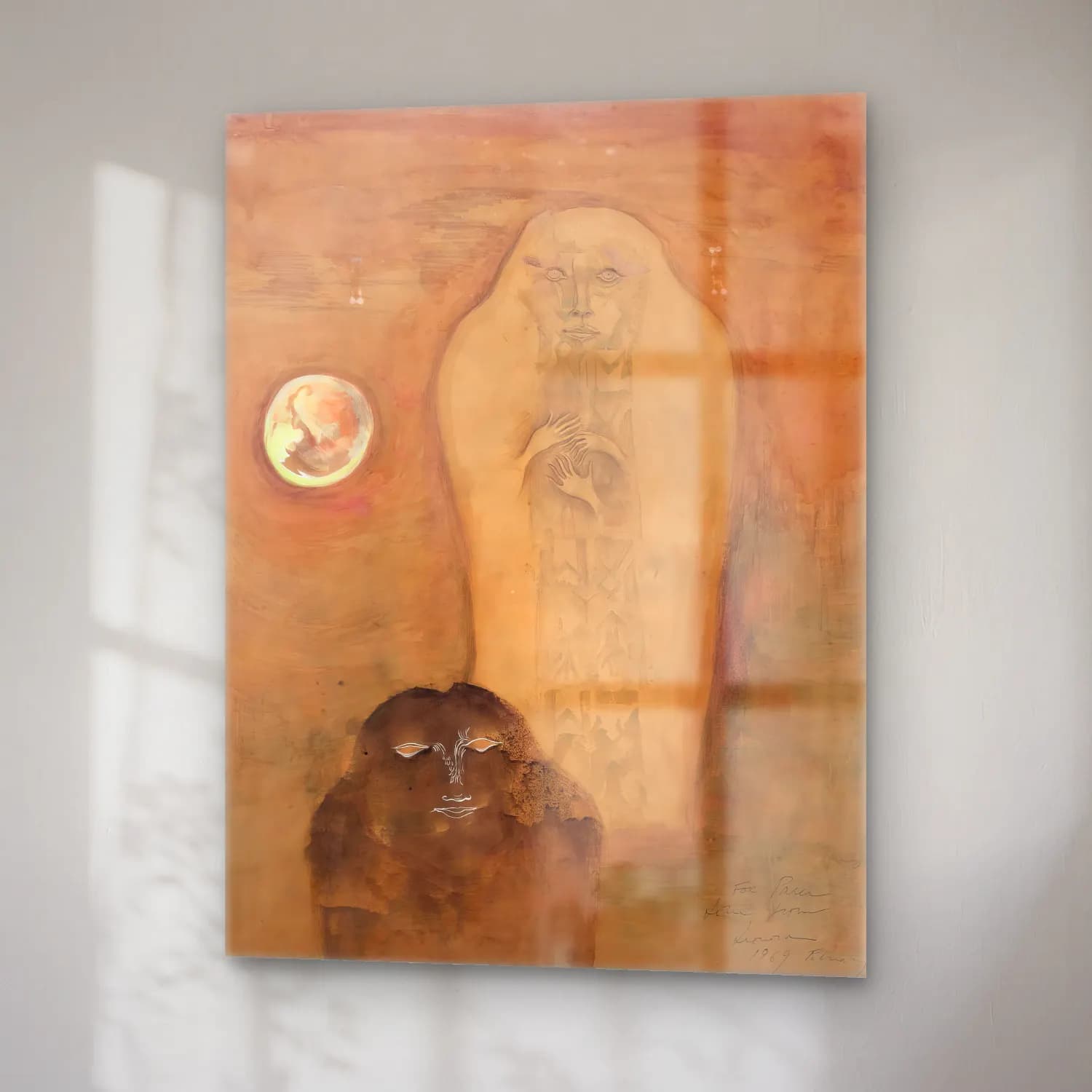 Leonora Carrington – Mitolojik Sahne No. 14 cam tablo — sağ açıdan görünüm
