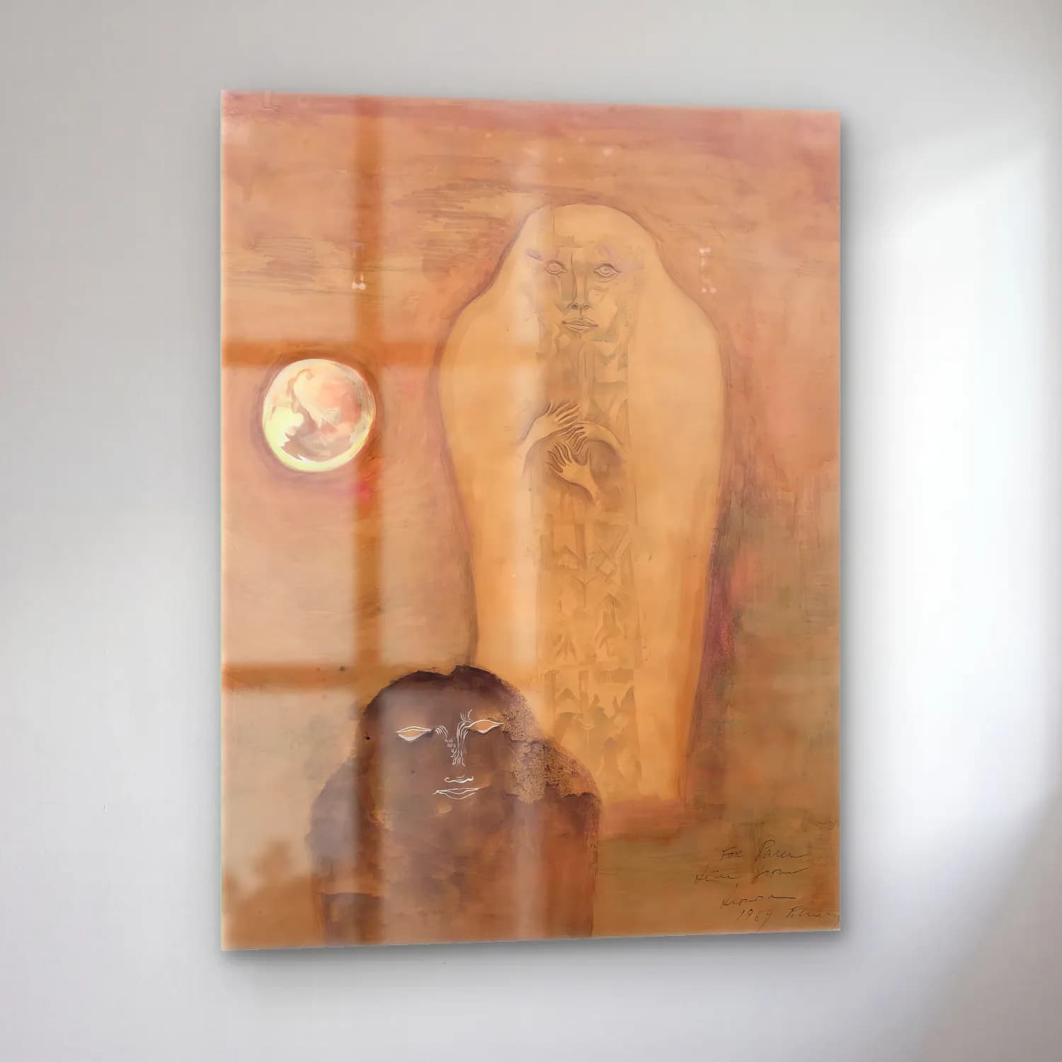 Leonora Carrington – Mitolojik Sahne No. 14 cam tablo — sol açıdan görünüm