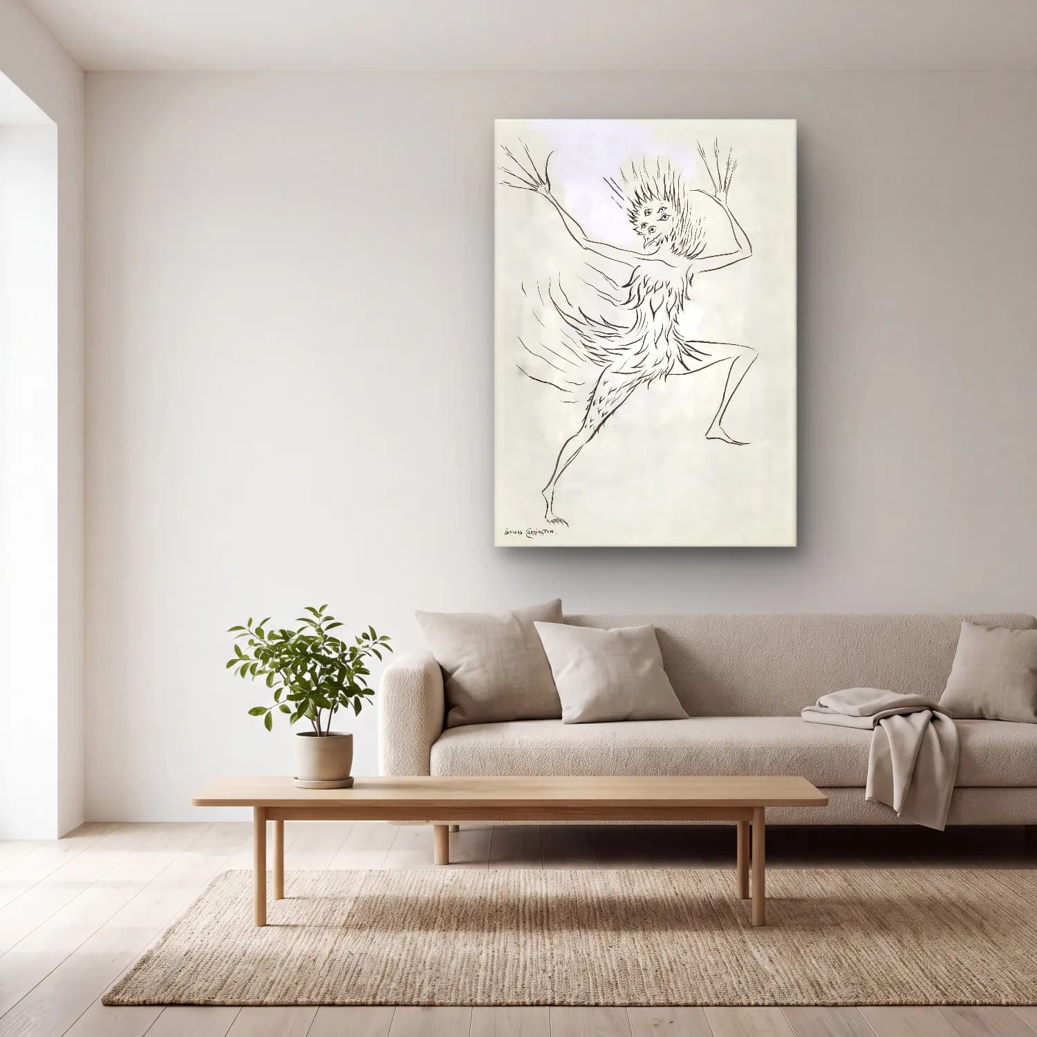 Leonora Carrington – Melek cam tablo — açık renk salonda