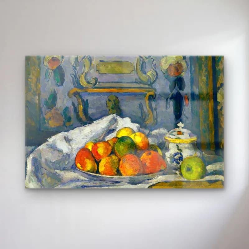 Paul Cezanne – Meyveli Natürmort cam tablo — Paul Cezanne – Meyveli Natürmort — empresyonist meyveli natürmort