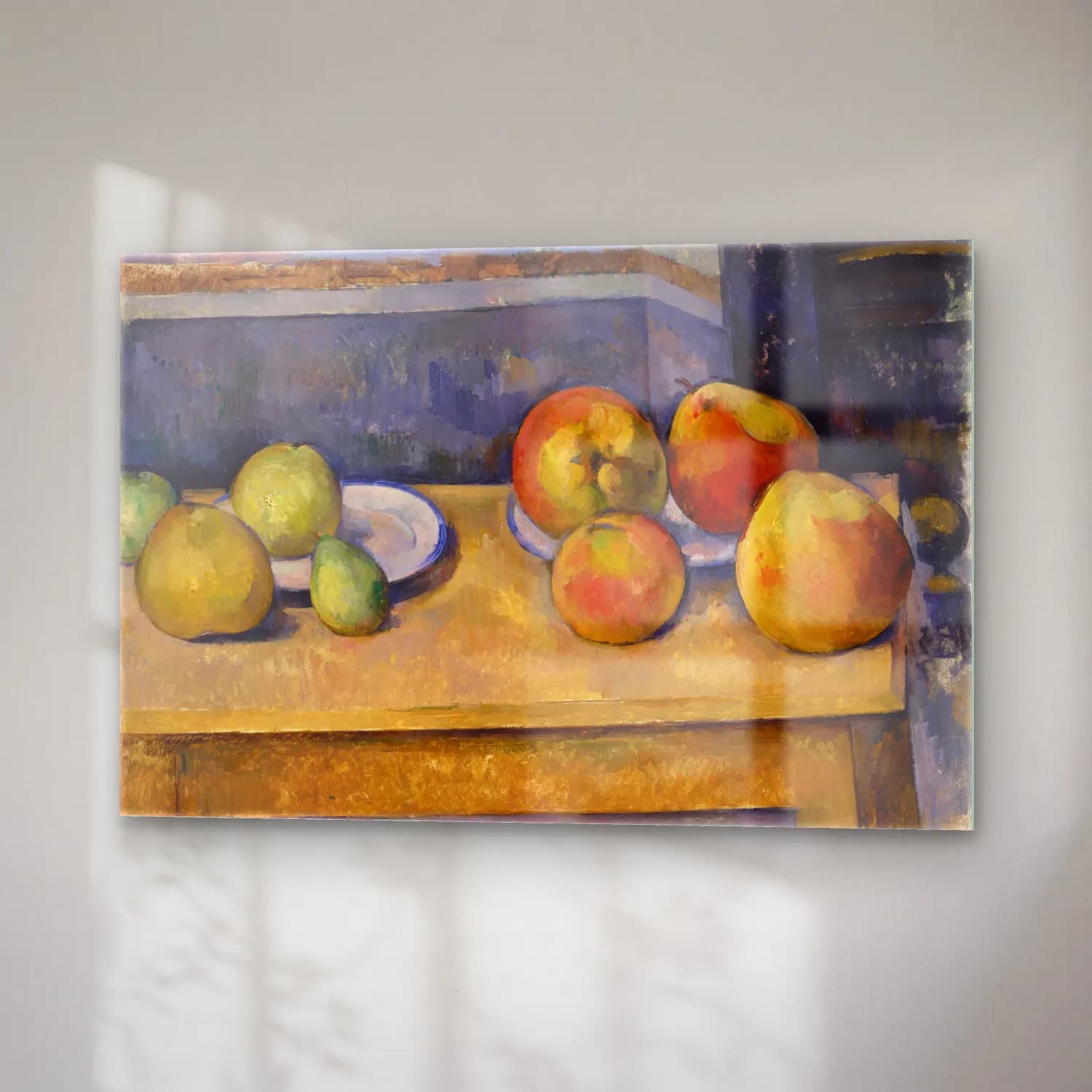 Paul Cezanne – Armut ve Elmalar cam tablo — sağ açıdan görünüm