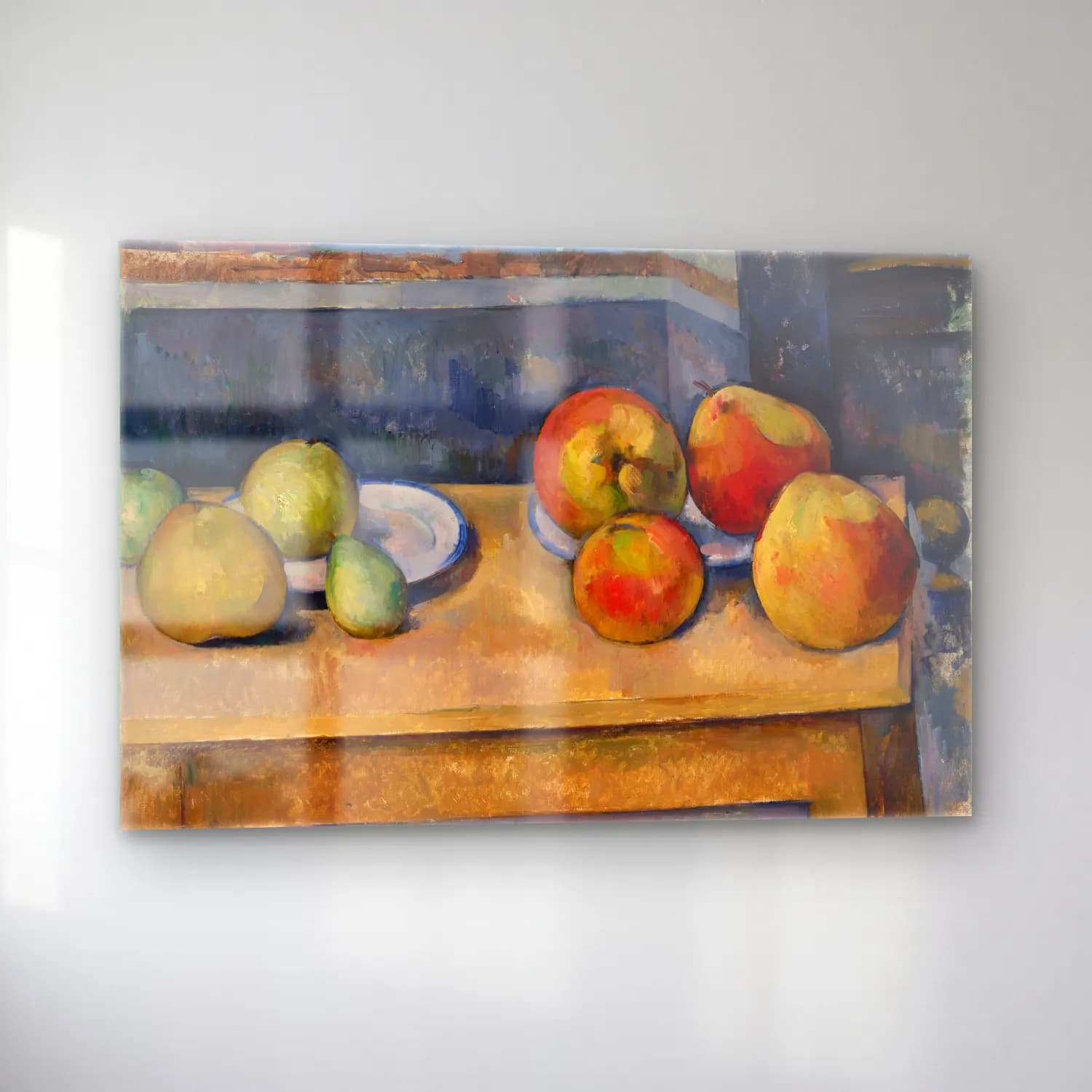 Paul Cezanne – Armut ve Elmalar cam tablo — sol açıdan görünüm