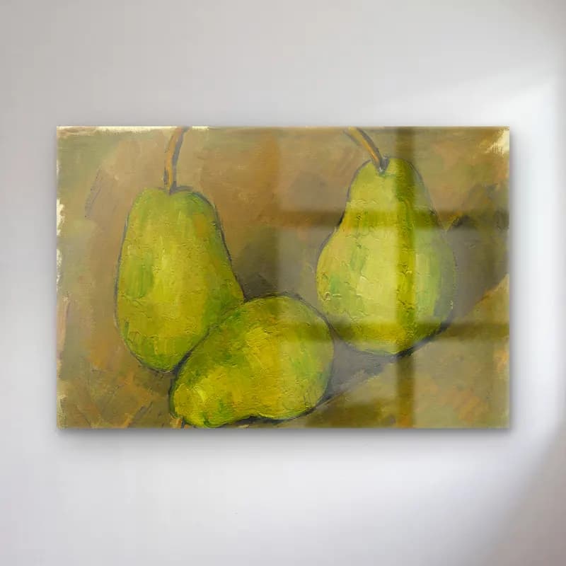 Paul Cezanne – Armut ve Elmalar – Yeşil Tonlar cam tablo — Paul Cezanne – Armut ve Elmalar – Yeşil Tonlar — yağlı boya armut ve elmalar