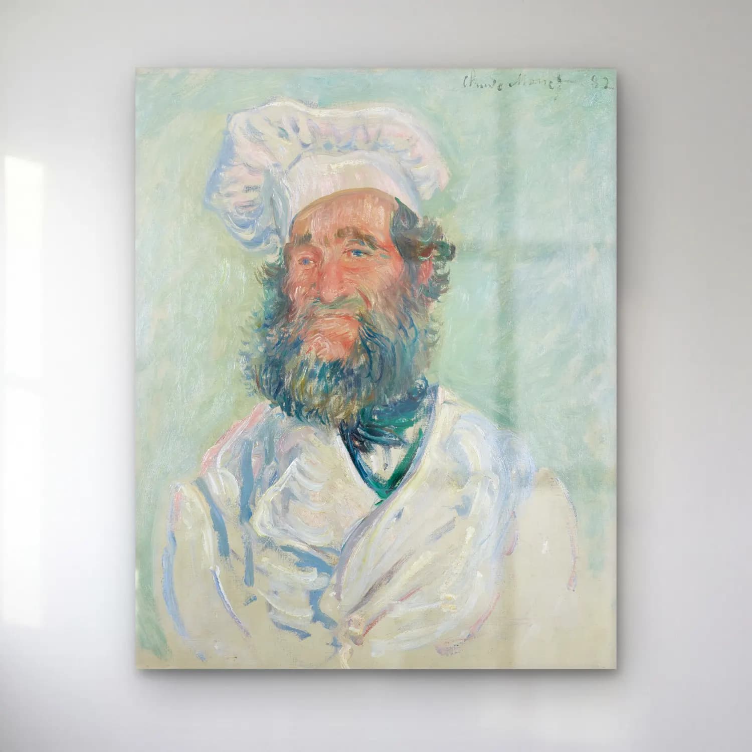 Claude Monet – Erkek Portresi – Pastel Tonlar cam tablo — Claude Monet – Erkek Portresi – Pastel Tonlar — empresyonist erkek portresi