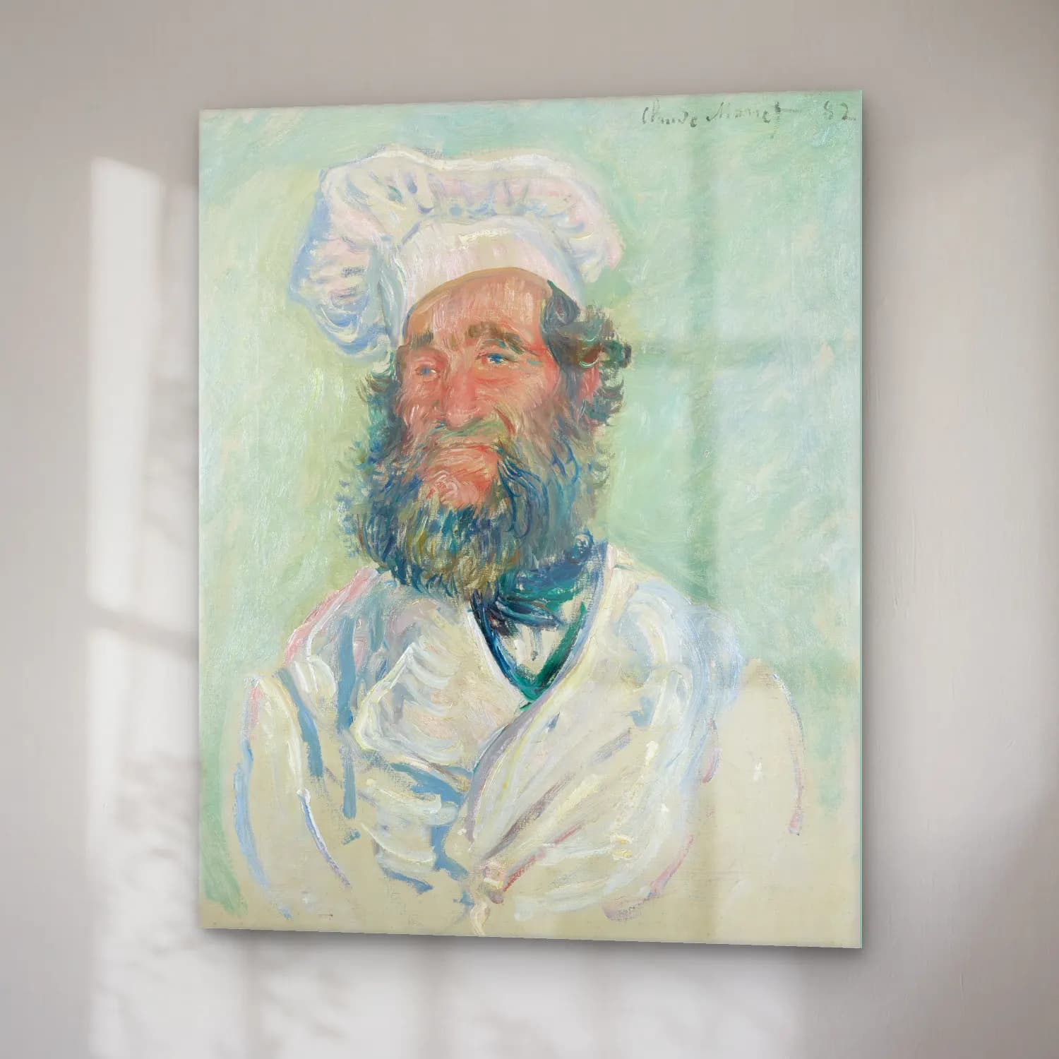 Claude Monet – Erkek Portresi – Pastel Tonlar cam tablo — sağ açıdan görünüm