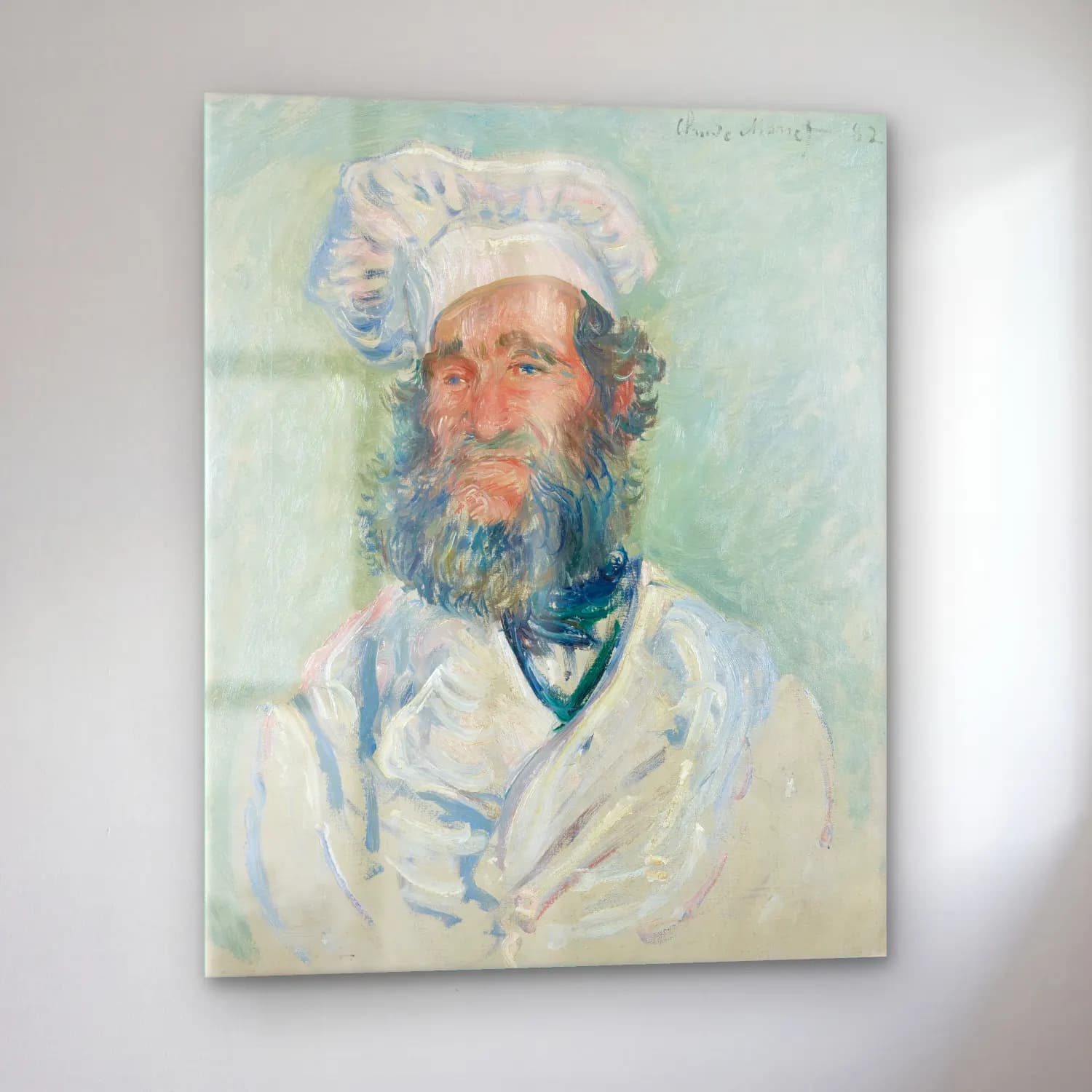 Claude Monet – Erkek Portresi – Pastel Tonlar cam tablo — sol açıdan görünüm