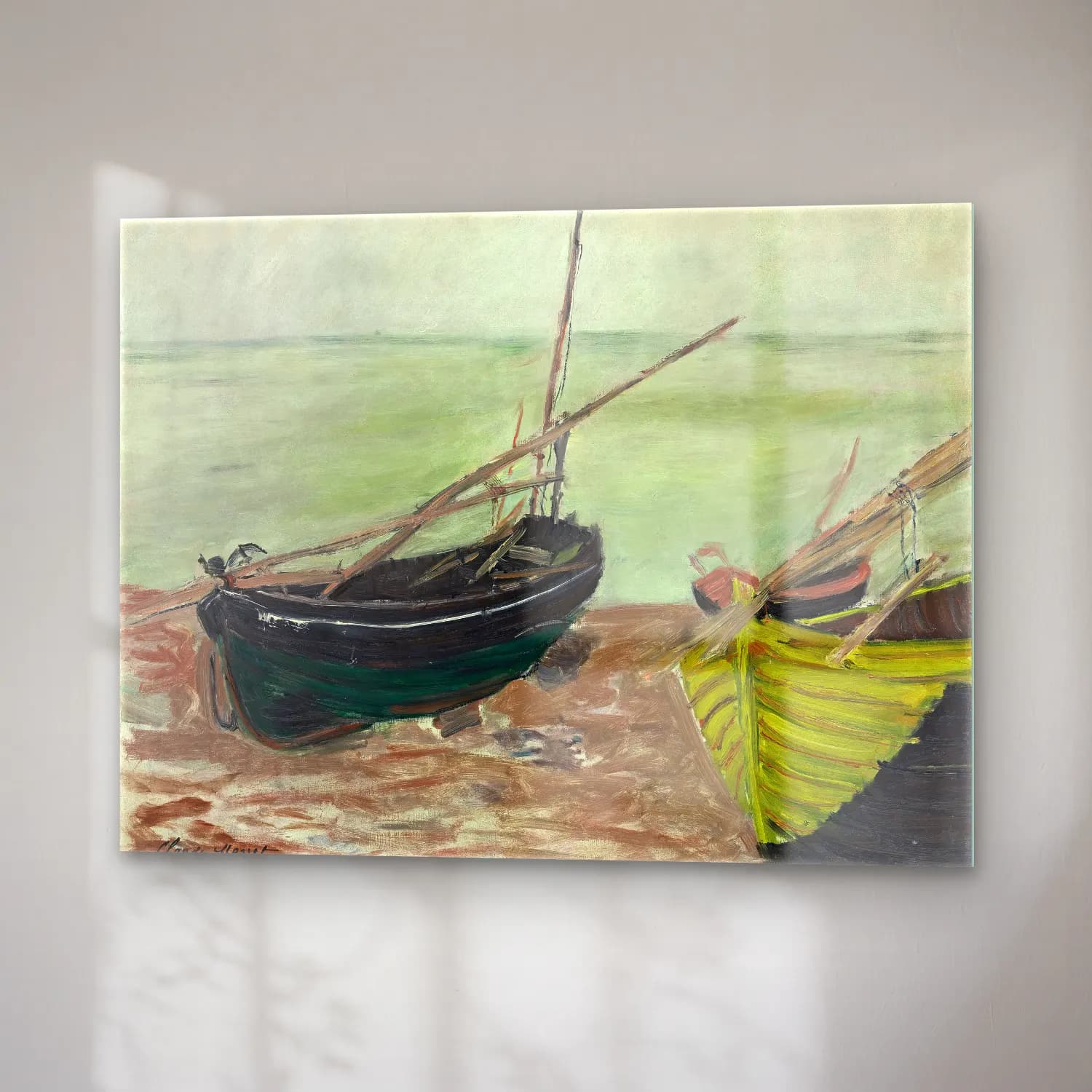 Claude Monet – Yelkenliler cam tablo — sağ açıdan görünüm