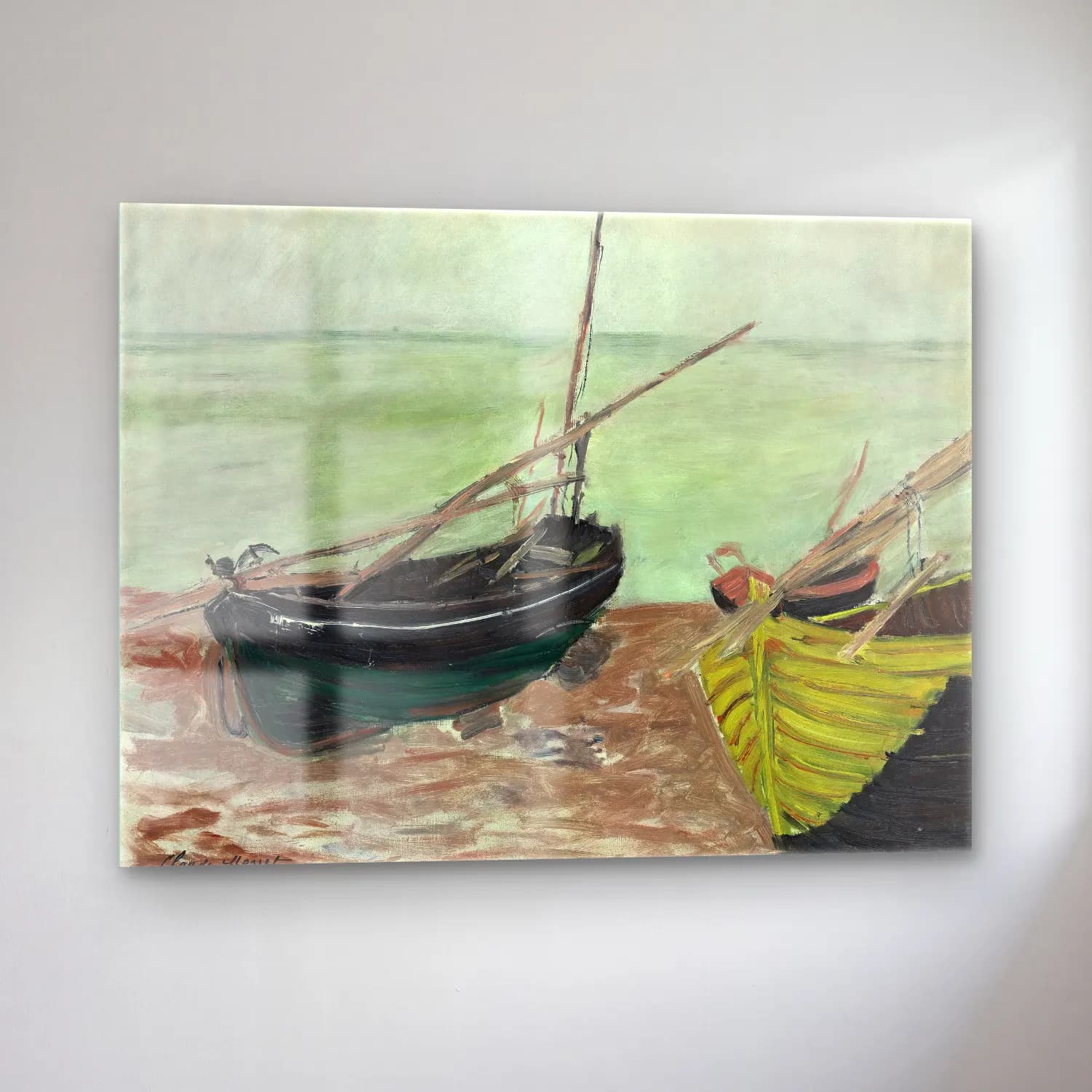 Claude Monet – Yelkenliler cam tablo — sol açıdan görünüm