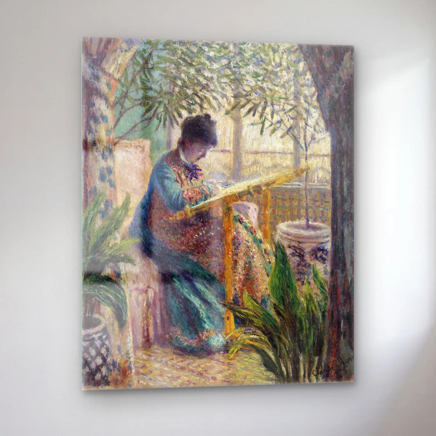 Claude Monet – Kitap Okuyan Kadın cam tablo — sol açıdan görünüm