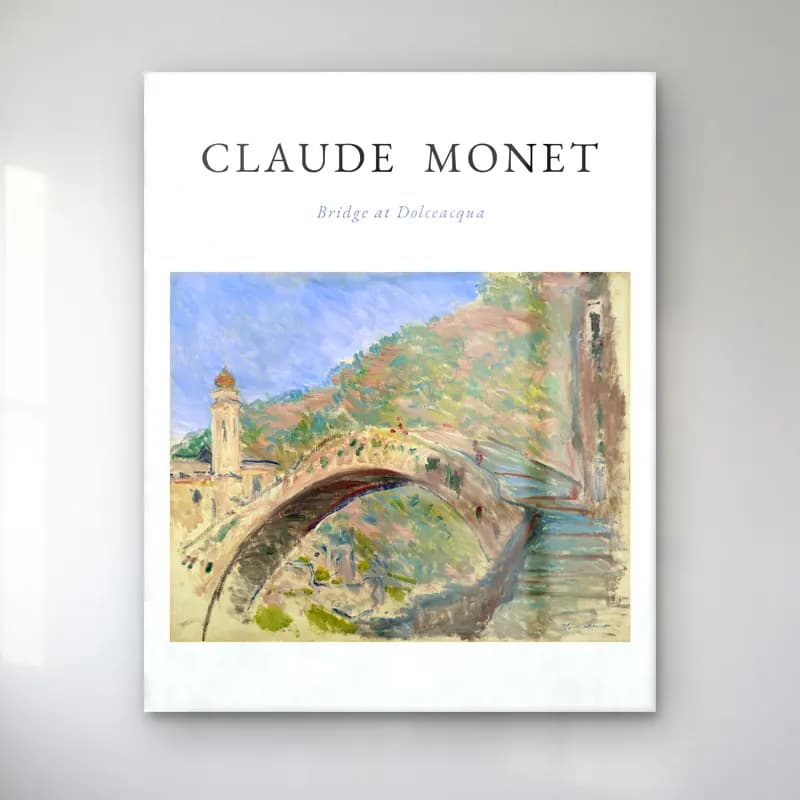 Claude Monet – Köprü – Bej Tonlar cam tablo — Claude Monet – Köprü – Bej Tonlar — vintage poster köprü