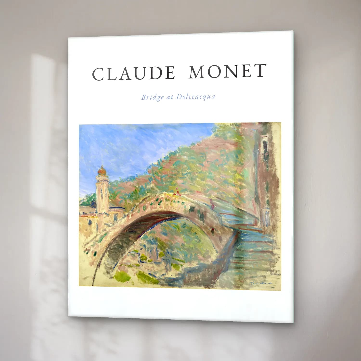 Claude Monet – Köprü – Bej Tonlar cam tablo — sağ açıdan görünüm