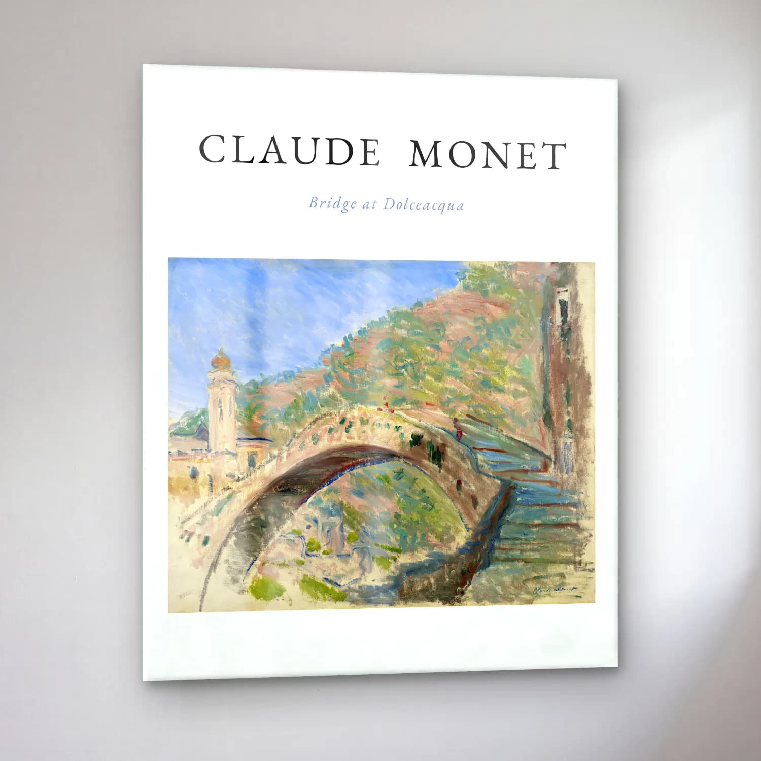 Claude Monet – Köprü – Bej Tonlar cam tablo — sol açıdan görünüm