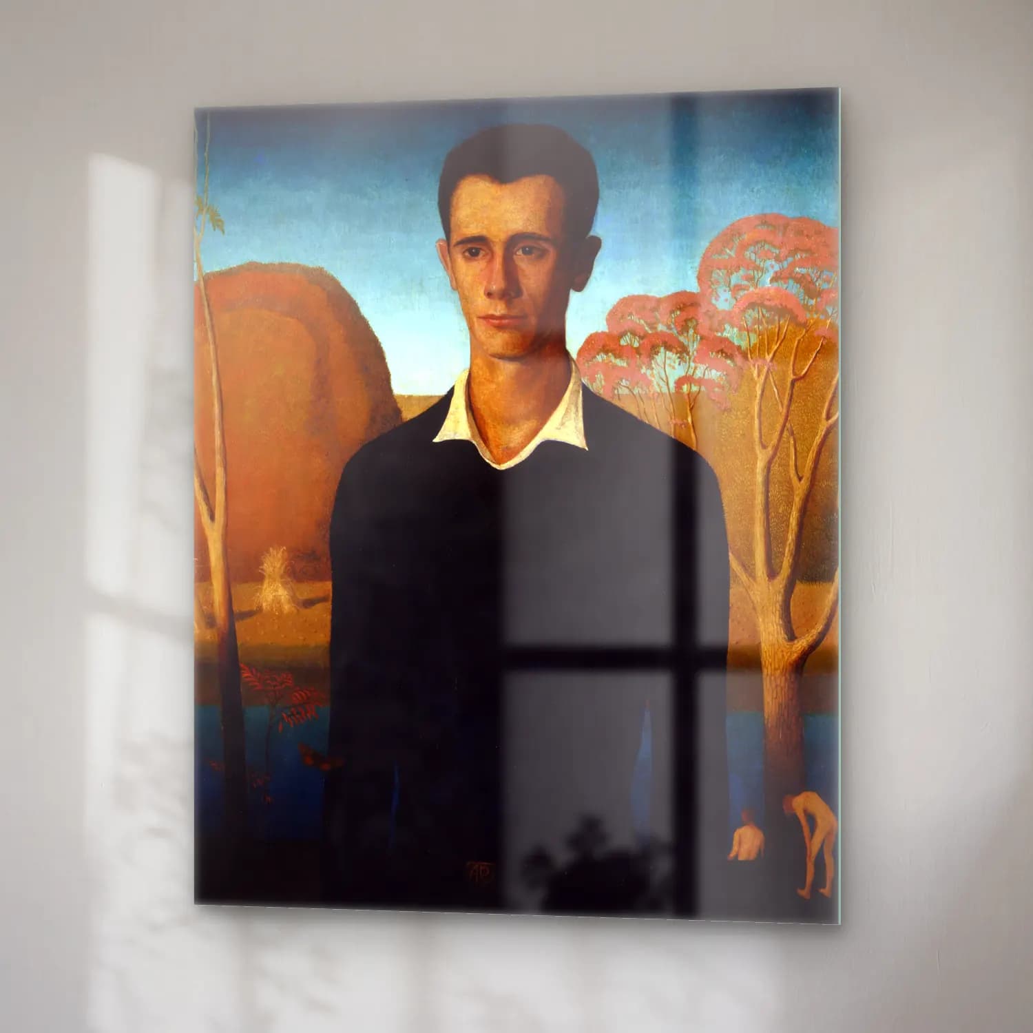 Grant Wood – Erkek Portresi – Sarı Tonlar cam tablo — sağ açıdan görünüm