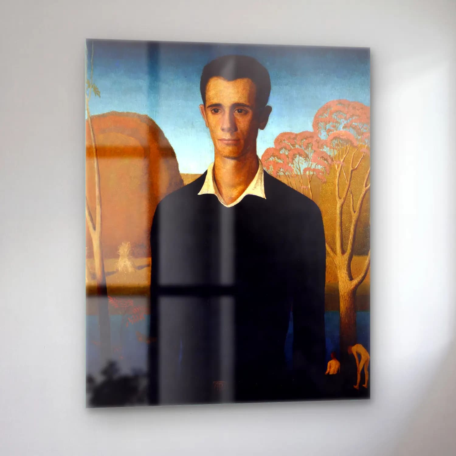 Grant Wood – Erkek Portresi – Sarı Tonlar cam tablo — sol açıdan görünüm