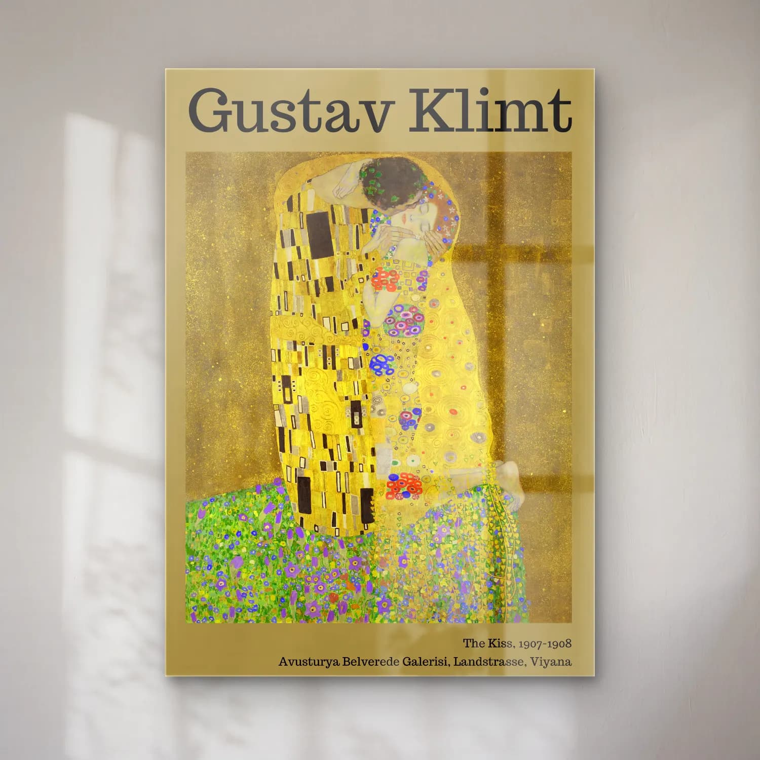 Gustav Klimt – Aşıklar cam tablo — Gustav Klimt – Aşıklar — empresyonist aşıklar